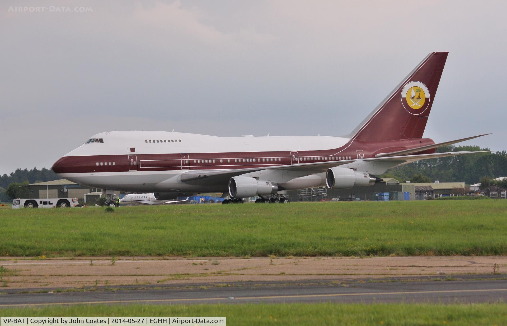 VP-BAT, 1979 Boeing 747SP-21 C/N 21648, Home again - being towed in.