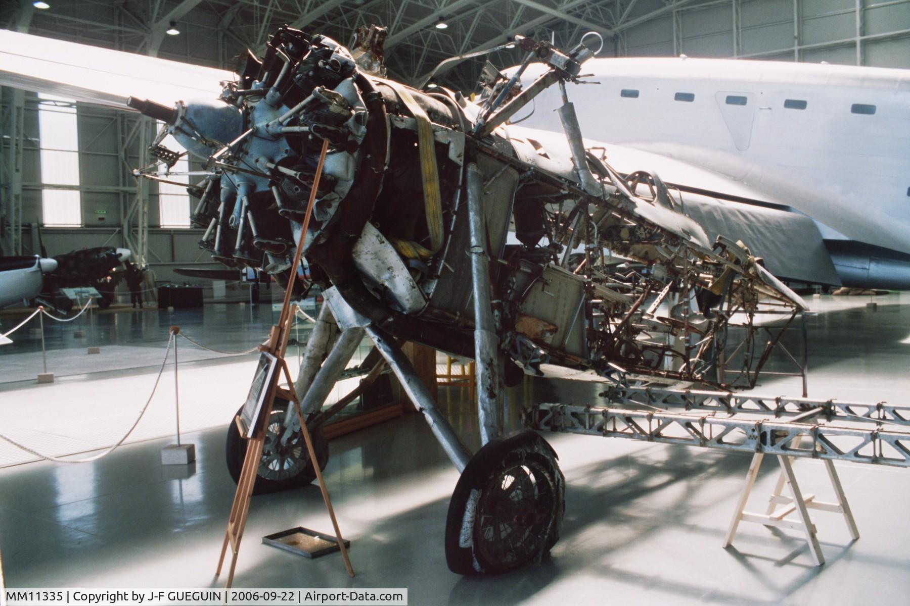 MM11335, IMAM Ro.37bis Lince C/N 1010, Wreck of MM11335 found in Afghanistan in 2005 (temporarily on display in Vigna di Valle museum).