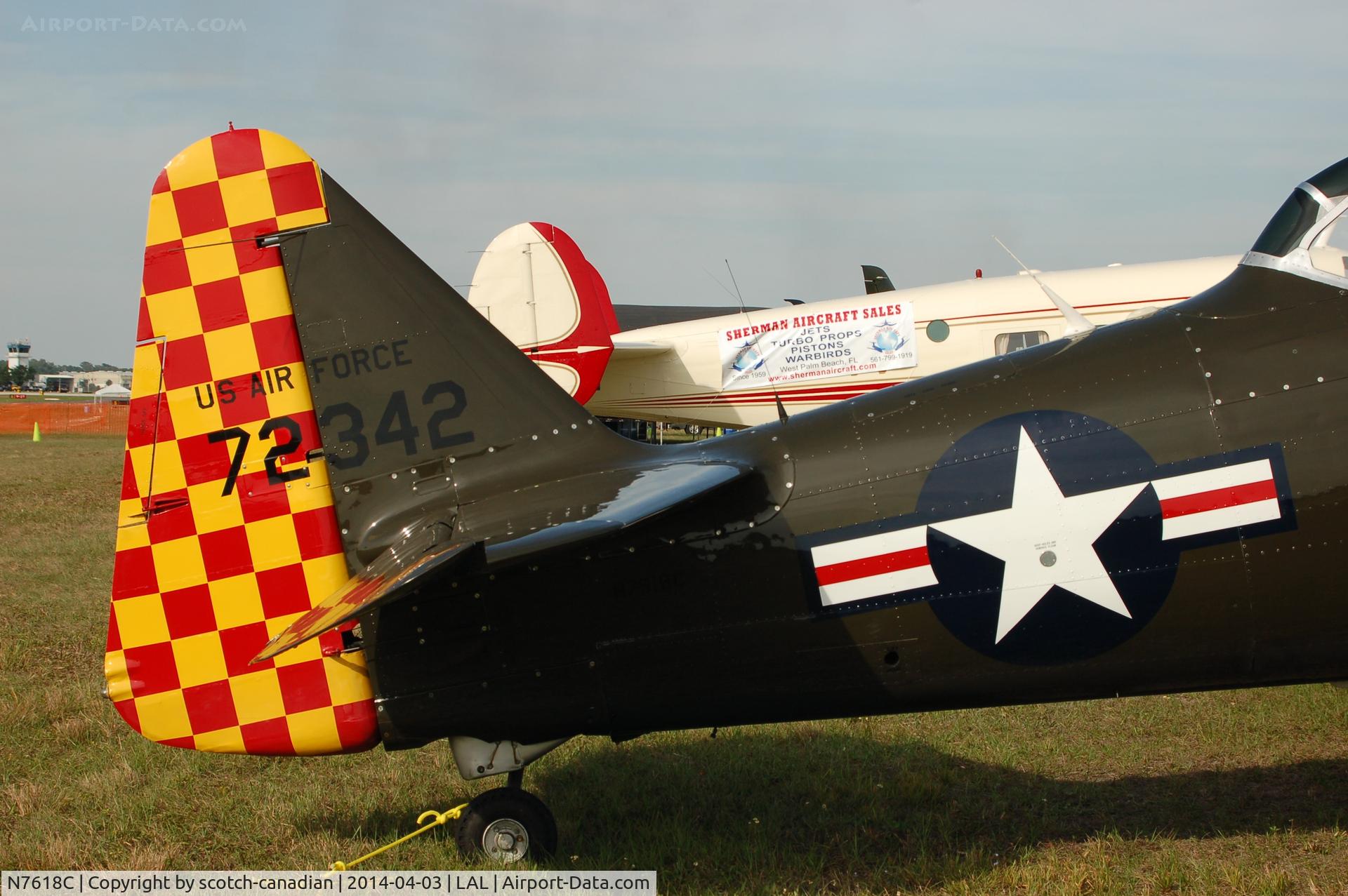 N7618C, 1949 North American AT-6G Texan C/N 168-529 (49-3405), 1949 North American AT-6G, N7618C, at 2014 Sun n Fun, Lakeland Linder Regional Airport, Lakeland, FL