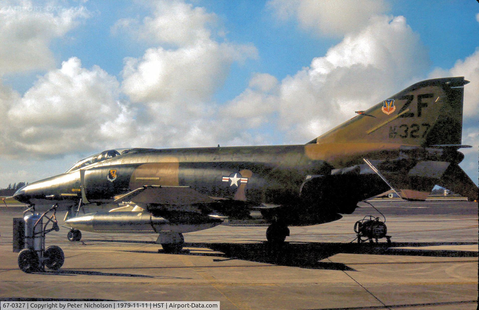 67-0327, 1967 McDonnell Douglas F-4E Phantom II C/N 3151, F-4E Phantom of the 308th Tactical Fighter Squadron/31st Tactical Fighter Wing on display at the 1979 Homestead Open Day.