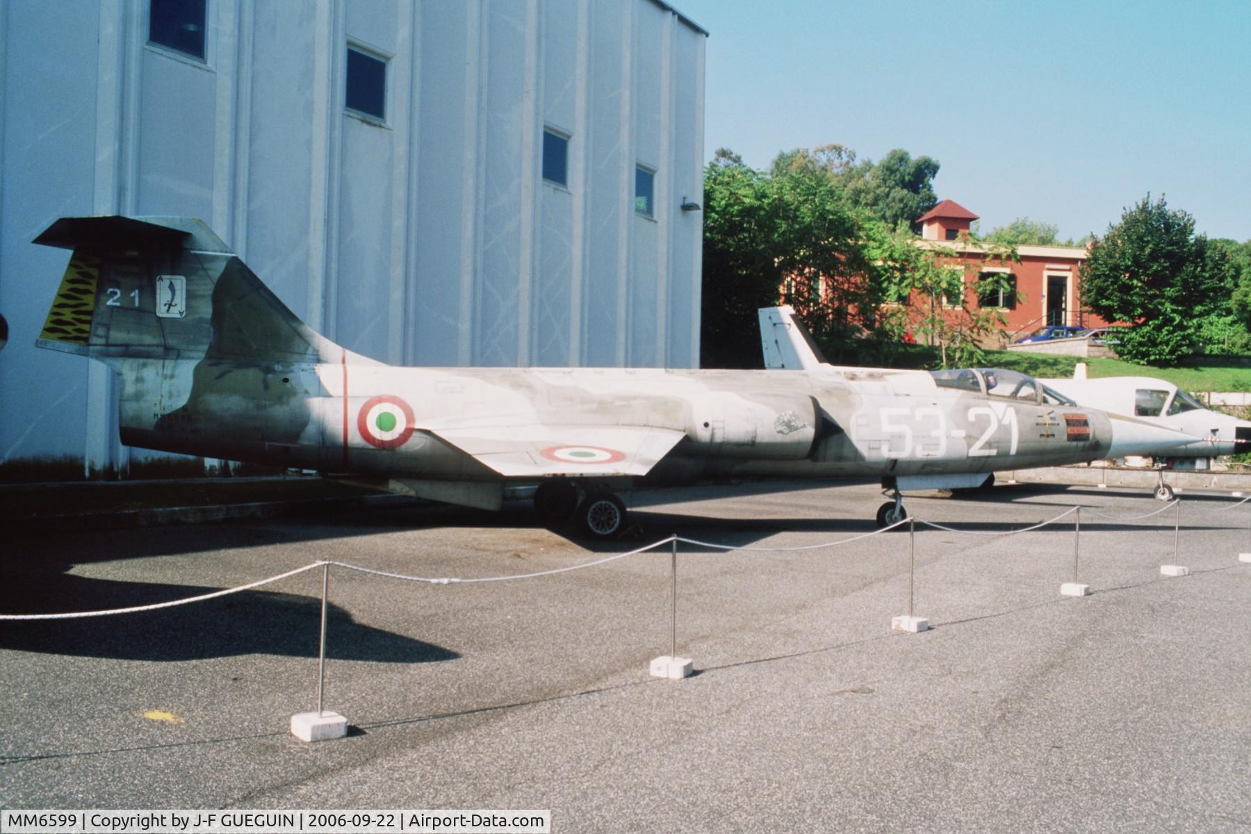 MM6599, Lockheed F-104G Starfighter C/N 683-6599, Fiat-built MM6599, coded 53-21 (53° stormo, 21° gruppo volo « Tigre ») (Museo Storico dell'Aeronautica Militare - Vigna di Valle) before her transfer to 