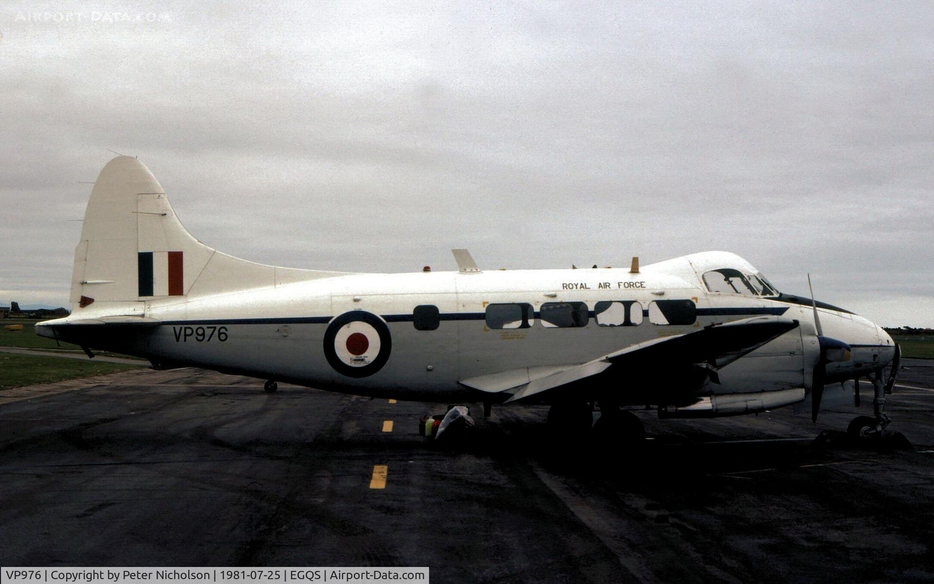 VP976, De Havilland DH-104 Devon C.2 C/N 04259, Devon C.2 of 207 Squadron on display at the 1981 RAF Lossiemouth Airshow.