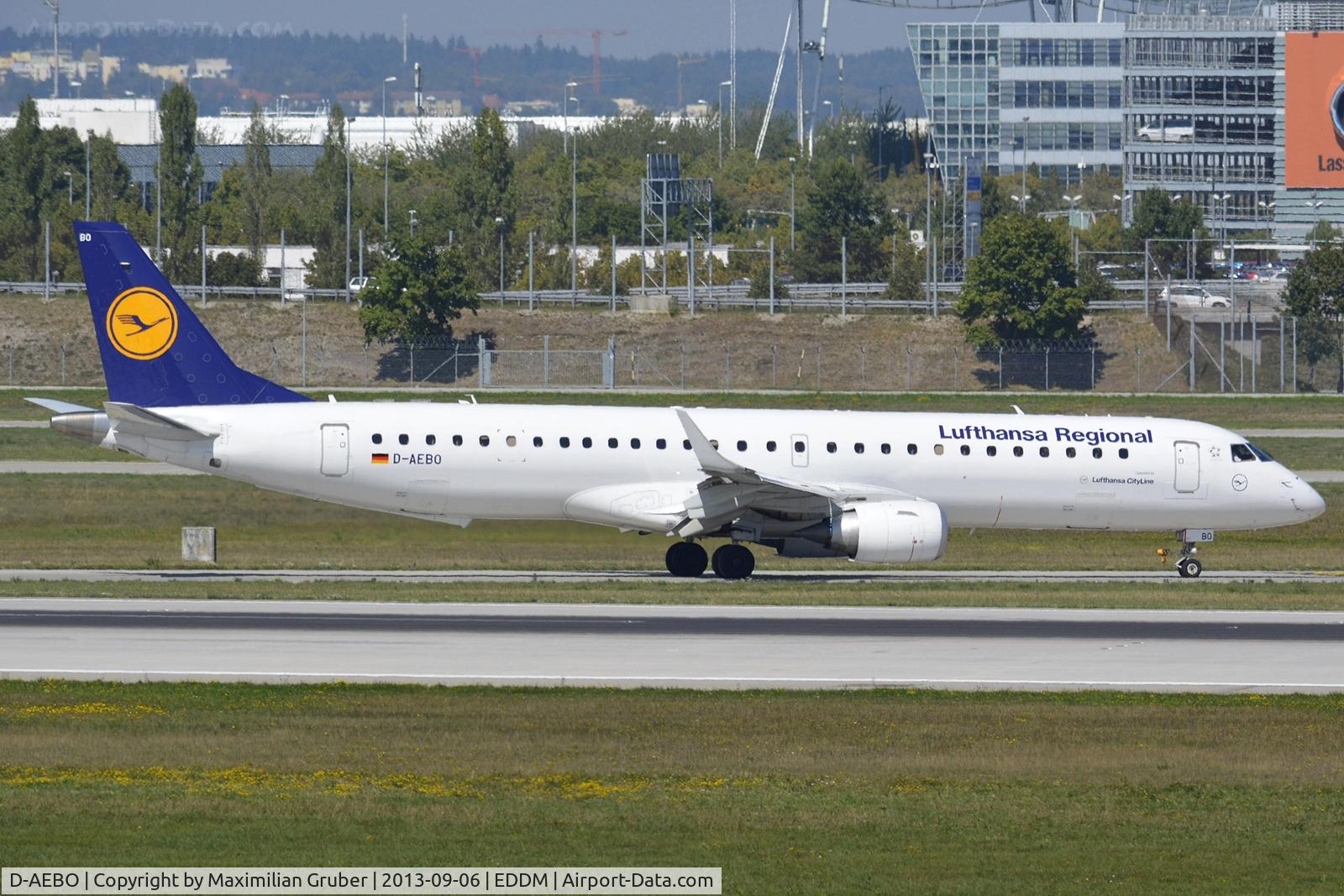 D-AEBO, 2012 Embraer 195LR (ERJ-190-200LR) C/N 19000542, Lufthansa CityLine