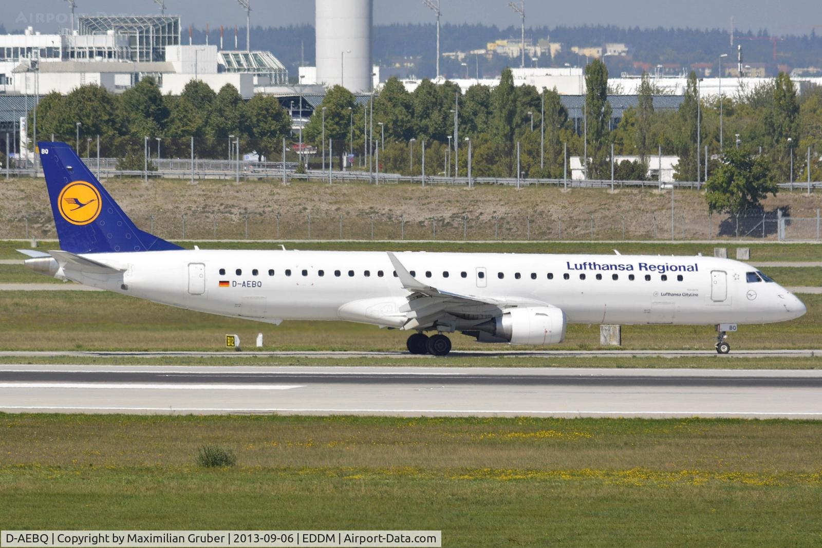 D-AEBQ, 2012 Embraer 195LR (ERJ-190-200LR) C/N 19000555, Lufthansa CityLine