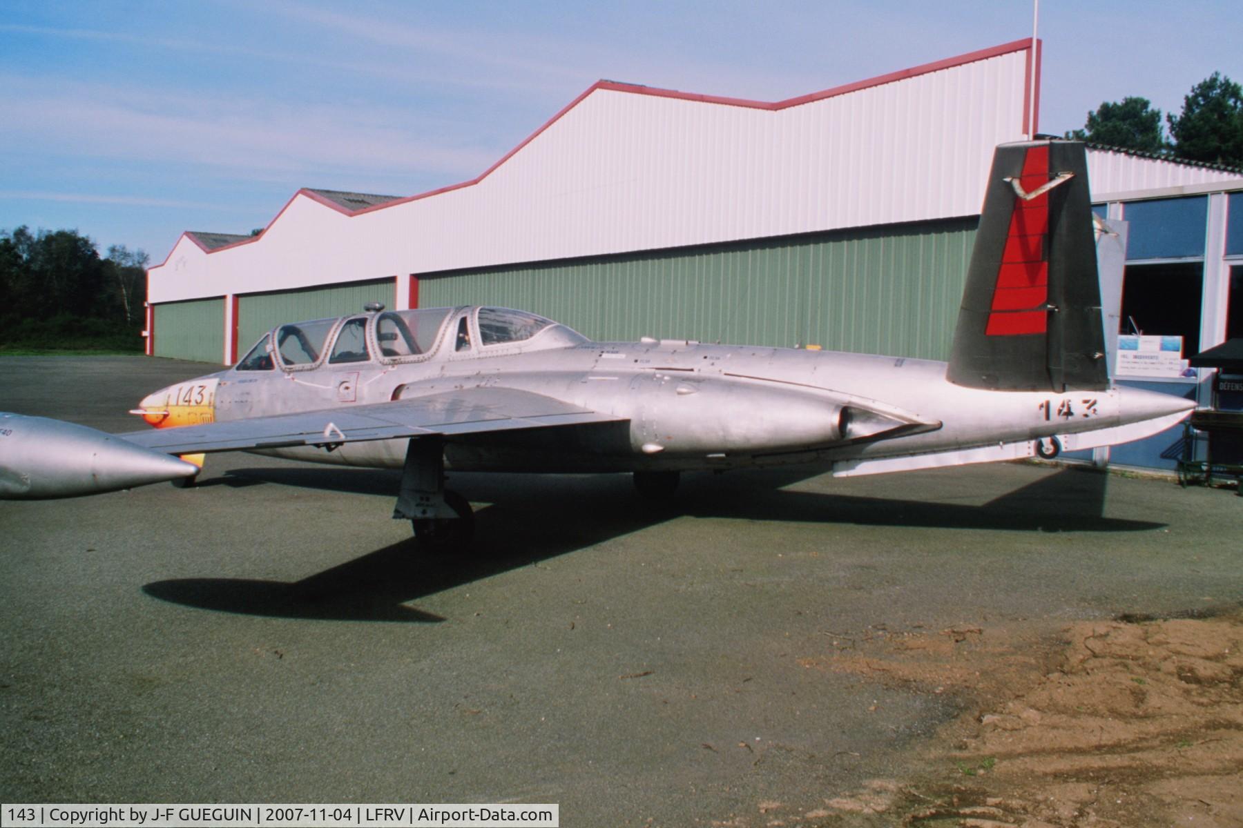 143, Fouga CM-170R Magister C/N 143, Fouga CM-170 Magister n° 143 preserved at Vannes-Meucon airport.
