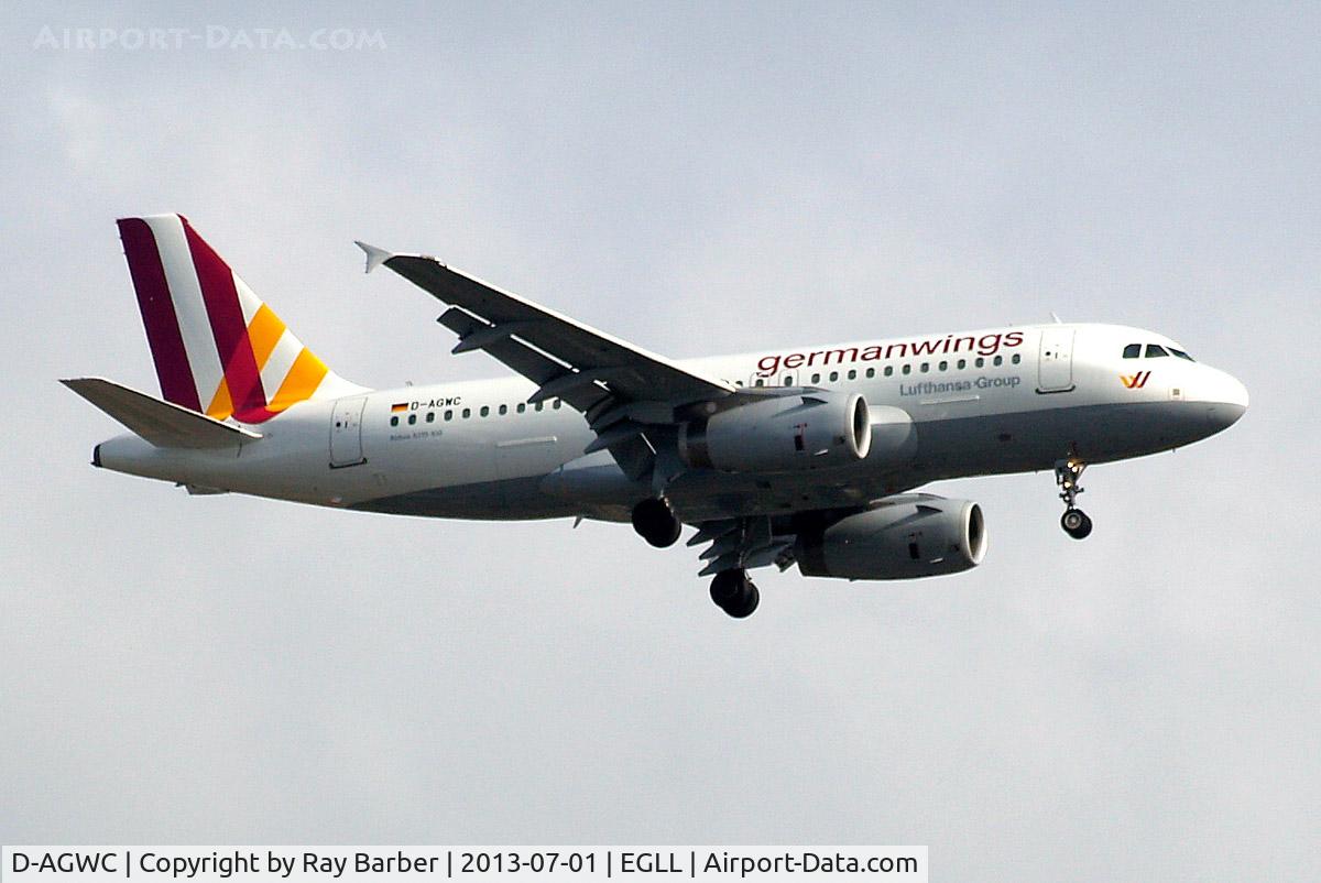 D-AGWC, 2006 Airbus A319-132 C/N 2976, Airbus A319-132 [2976] (Germanwings) Home~G 01/07/2013. On approach 27L.