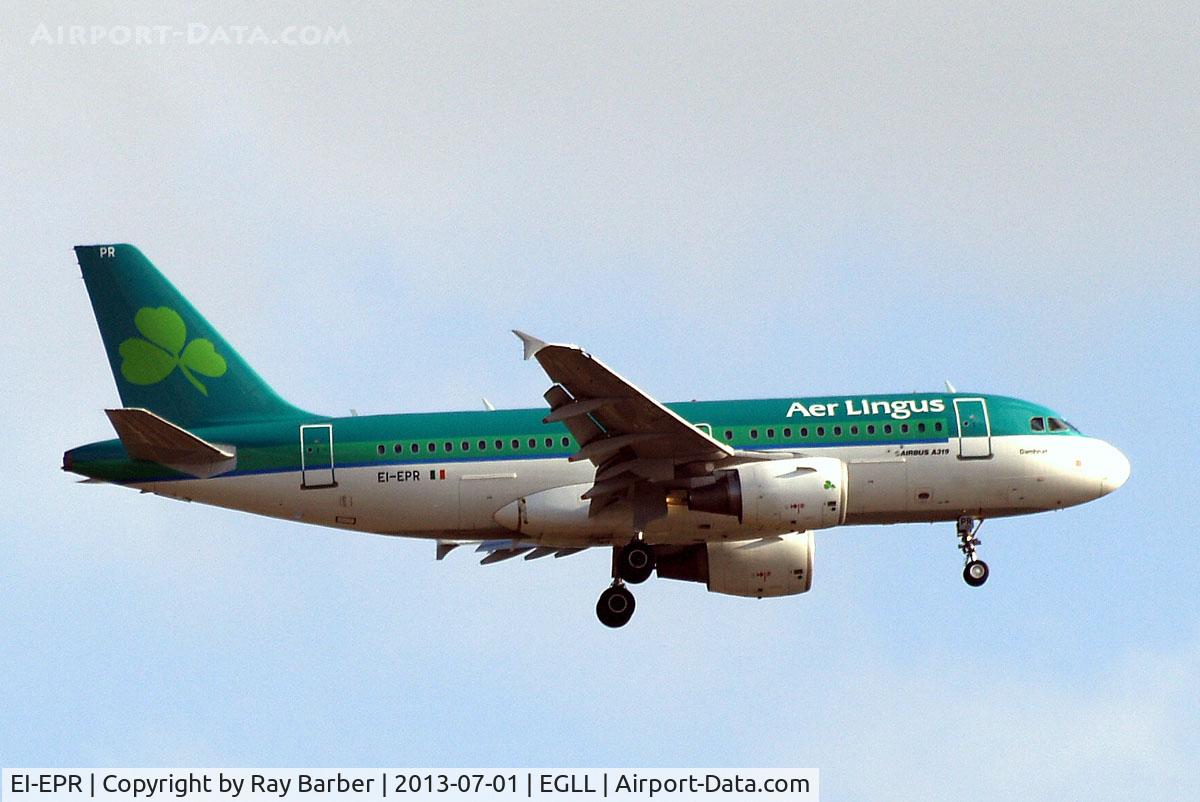 EI-EPR, 2007 Airbus A319-111 C/N 3169, Airbus A319-111 [3169] (Aer Lingus) Home~G 01/07/2013. On approach 27L.