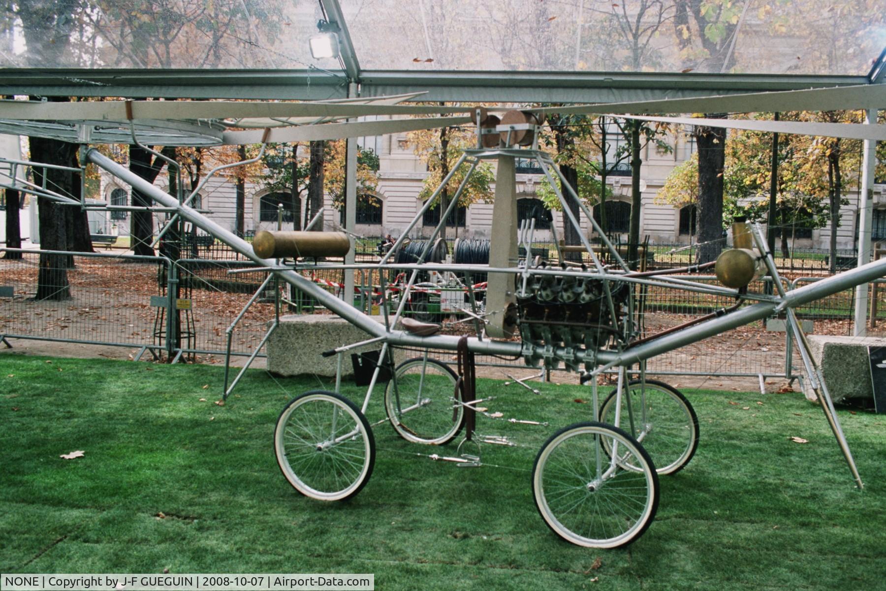 NONE, Paul Cornu helicopter replica C/N none, On display at Paris-Champs Elysées for the exhibition 