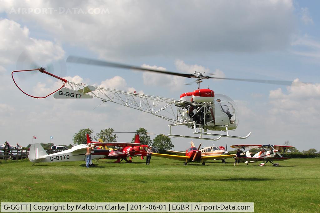 G-GGTT, 1970 Agusta AB-47G-4A C/N 2538, Agusta AB-47G-4A at The Real Aeroplane Company's Biplane and Open Cockpit Fly-In, Breighton Airfield, June 1st 2014.
