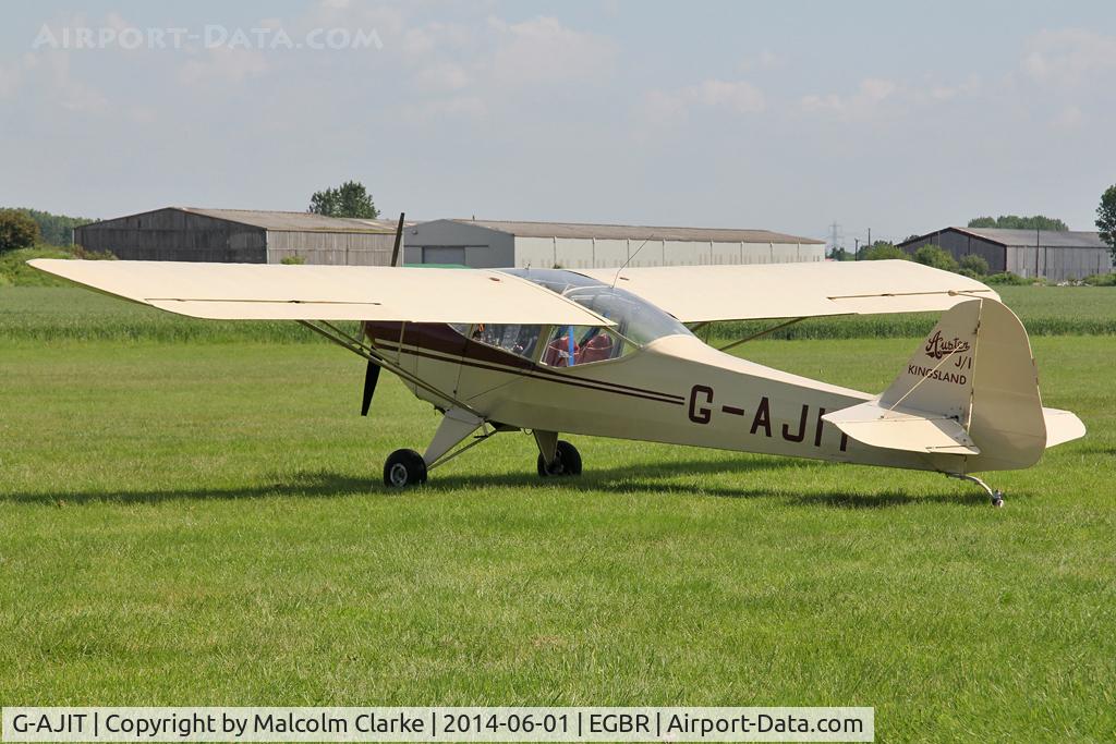 G-AJIT, 1946 Auster J-1 Kingsland C/N 2337, Auster J-1 Kingsland at The Real Aeroplane Club's Biplane and Open Cockpit Fly-In, Breighton Airfield, June 1st 2014.