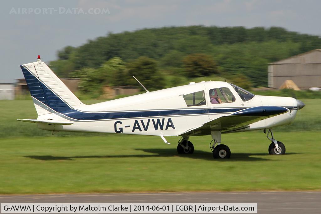 G-AVWA, 1967 Piper PA-28-140 Cherokee C/N 28-23660, Piper PA-28-140 Cherokee at The Real Aeroplane Club's Biplane and Open Cockpit Fly-In, Breighton Airfield, June 1st 2014.