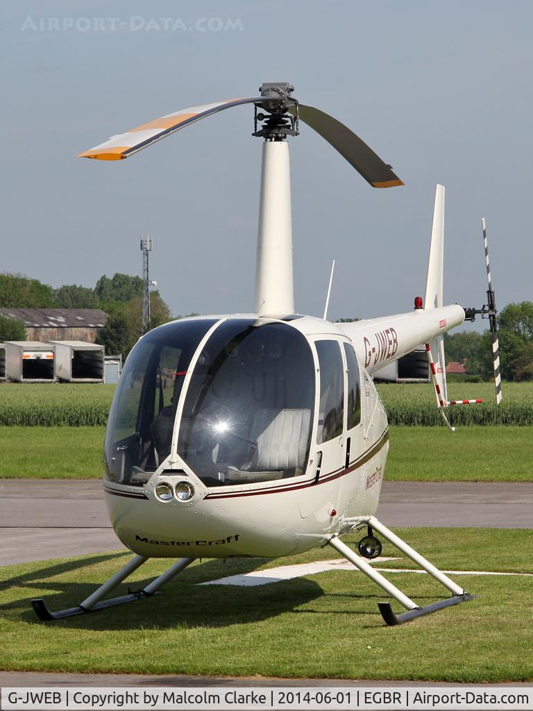 G-JWEB, 2003 Robinson R44 Raven C/N 1334, Robinson R44 Raven at The Real Aeroplane Club's Biplane and Open Cockpit Fly-In, Breighton Airfield, June 1st 2014.