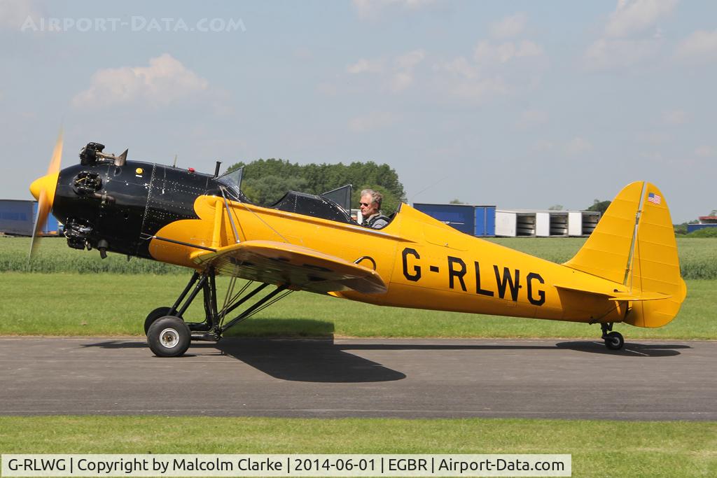 G-RLWG, 1942 Ryan PT-22 Recruit (ST3KR) C/N 1716, Ryan PT-22 Recruit (ST3KR) at The Real Aeroplane Club's Biplane and Open Cockpit Fly-In, Breighton Airfield, June 1st 2014.