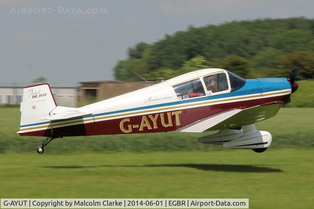 G-AYUT, 1964 SAN Jodel DR-1050 Ambassadeur C/N 479, SAN Jodel DR-1050 Ambassadeur at The Real Aeroplane Club's Biplane and Open Cockpit Fly-In, Breighton Airfield, June 1st 2014.