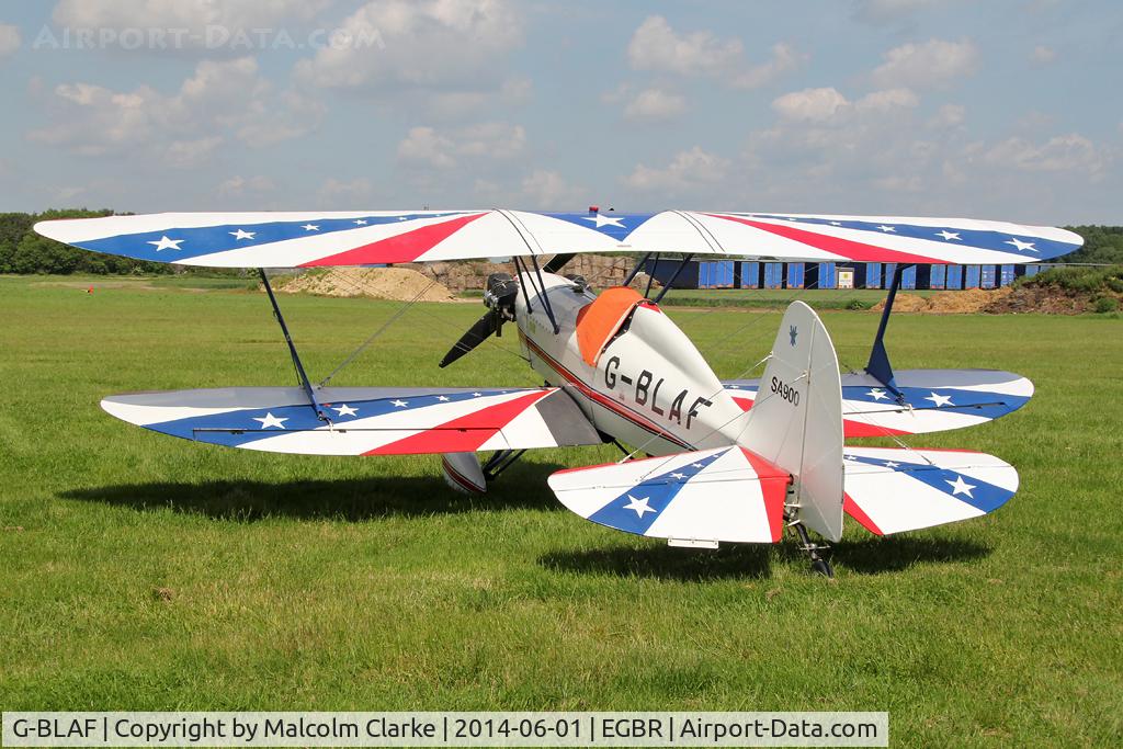 G-BLAF, 1987 Stolp SA-900 V-Star C/N PFA 106-10651, Stolp SA-900 V-Star at The Real Aeroplane Club's Biplane and Open Cockpit Fly-In, Breighton Airfield, June 1st 2014.