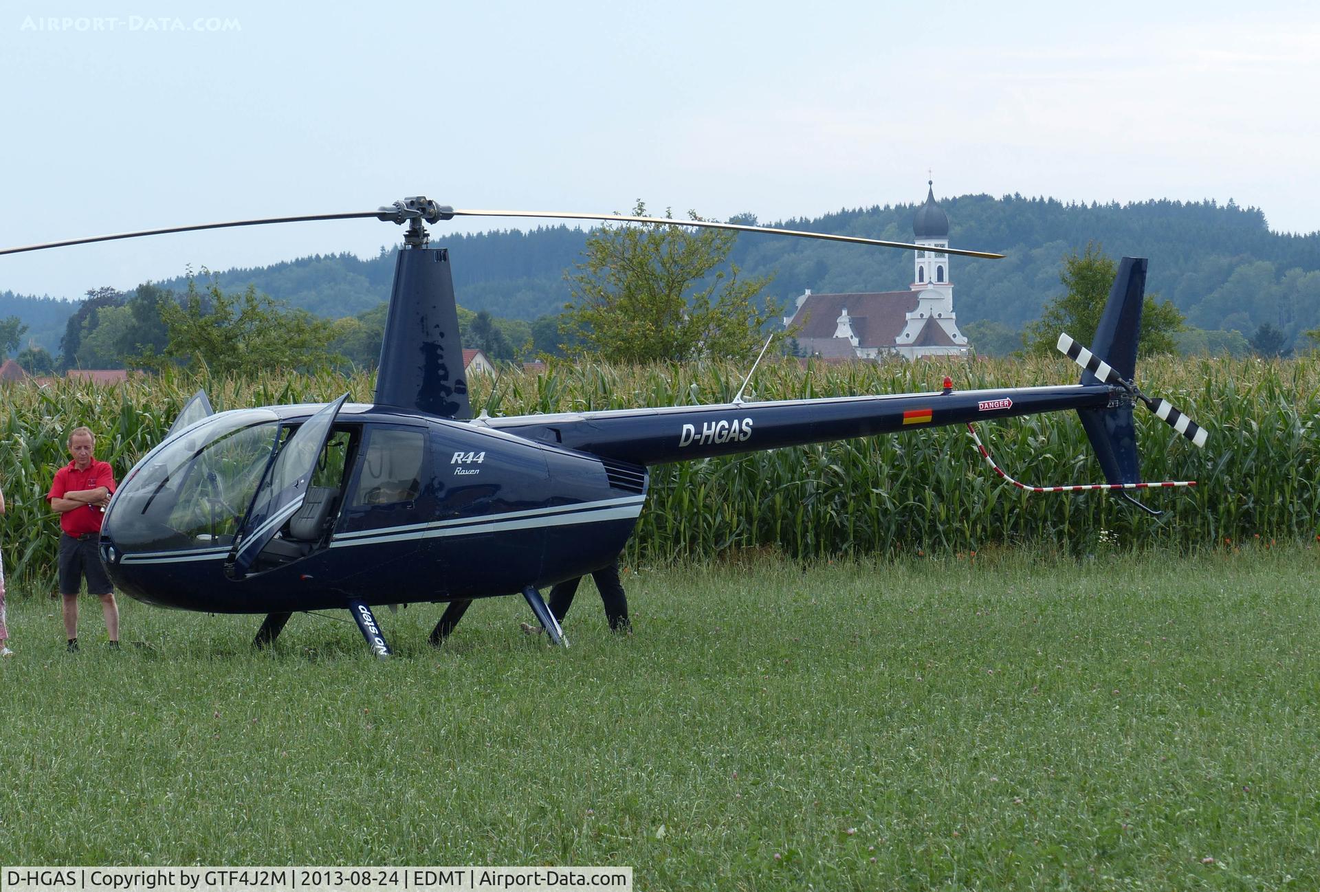 D-HGAS, Robinson R44  Astro C/N 0864, D-HGAS at Tannheim 24.8.13