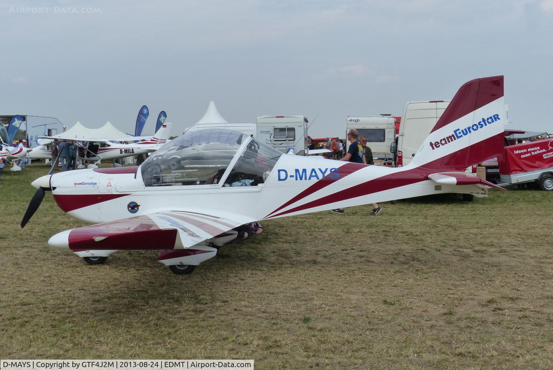 D-MAYS, 2006 Evektor-Aerotechnik EV-97 TeamEurostar C/N 2006-2819, D-MAYS at Tannheim 24.8.13