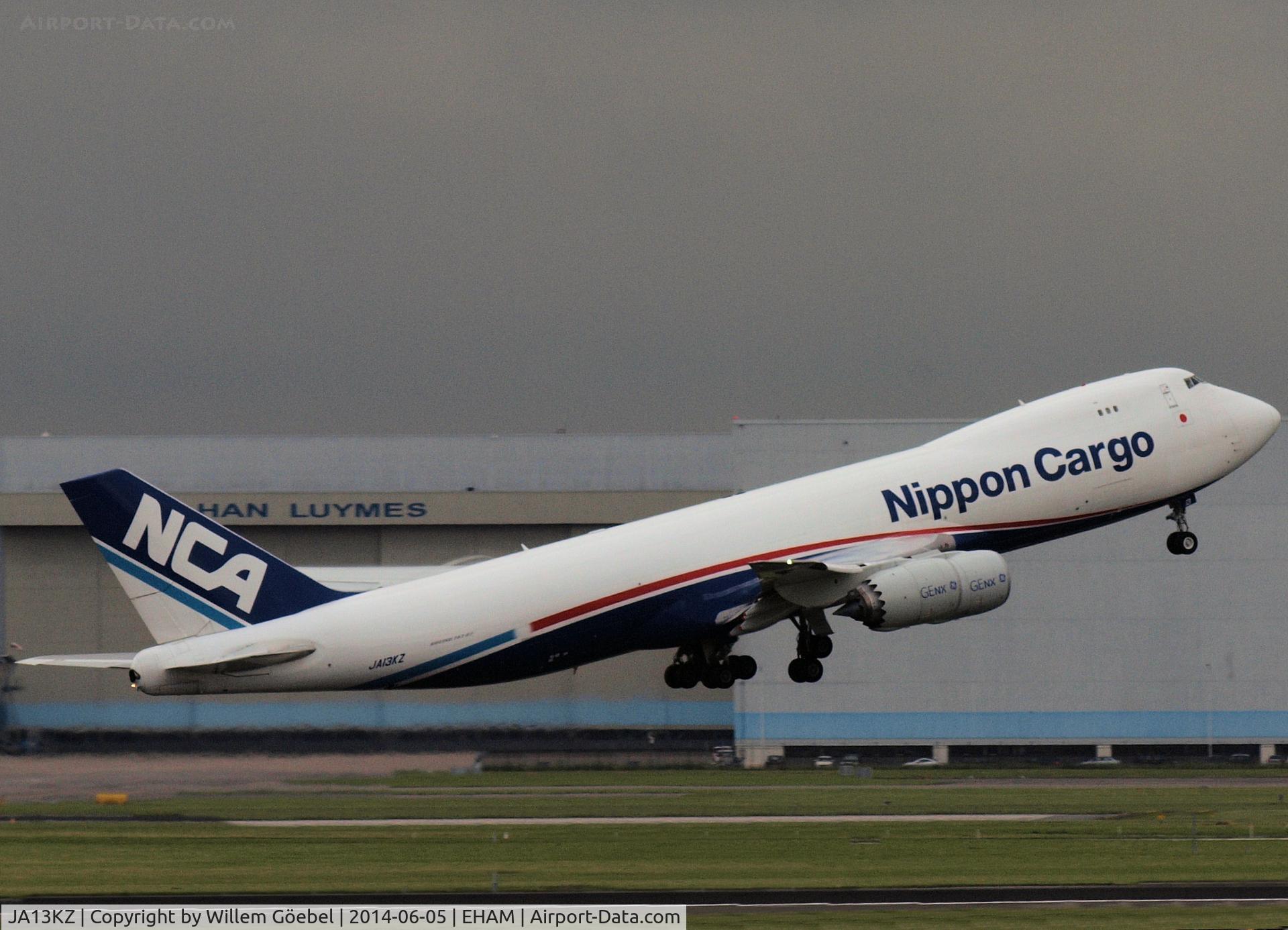 JA13KZ, 2011 Boeing 747-4KZF (SCD) C/N 36138, Take off from runway L18 of Schiphol Airport
