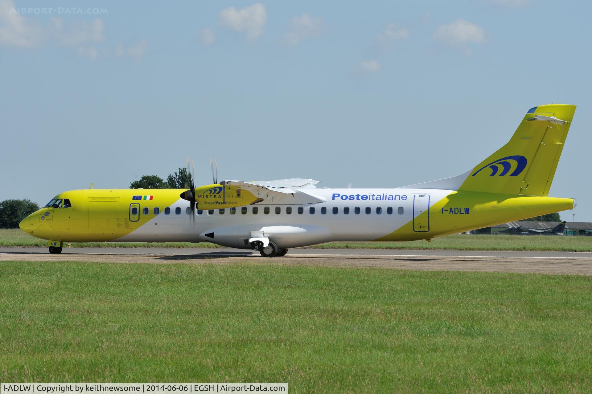 I-ADLW, 2004 ATR 72-212A C/N 707, Out of paint in Mistral Air colour scheme.