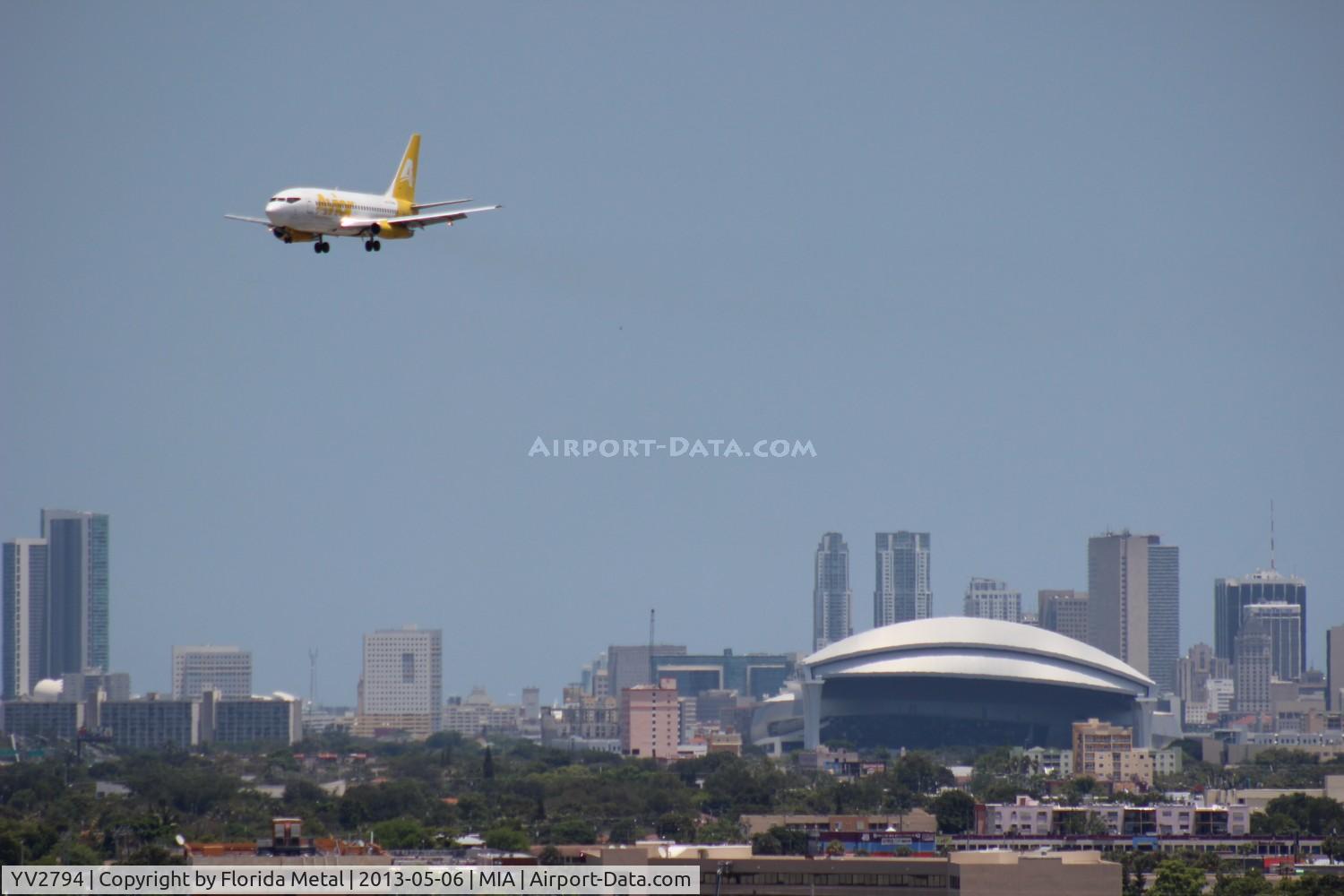 YV2794, 1984 Boeing 737-232 C/N 23089, Avior 737-200 over Miami