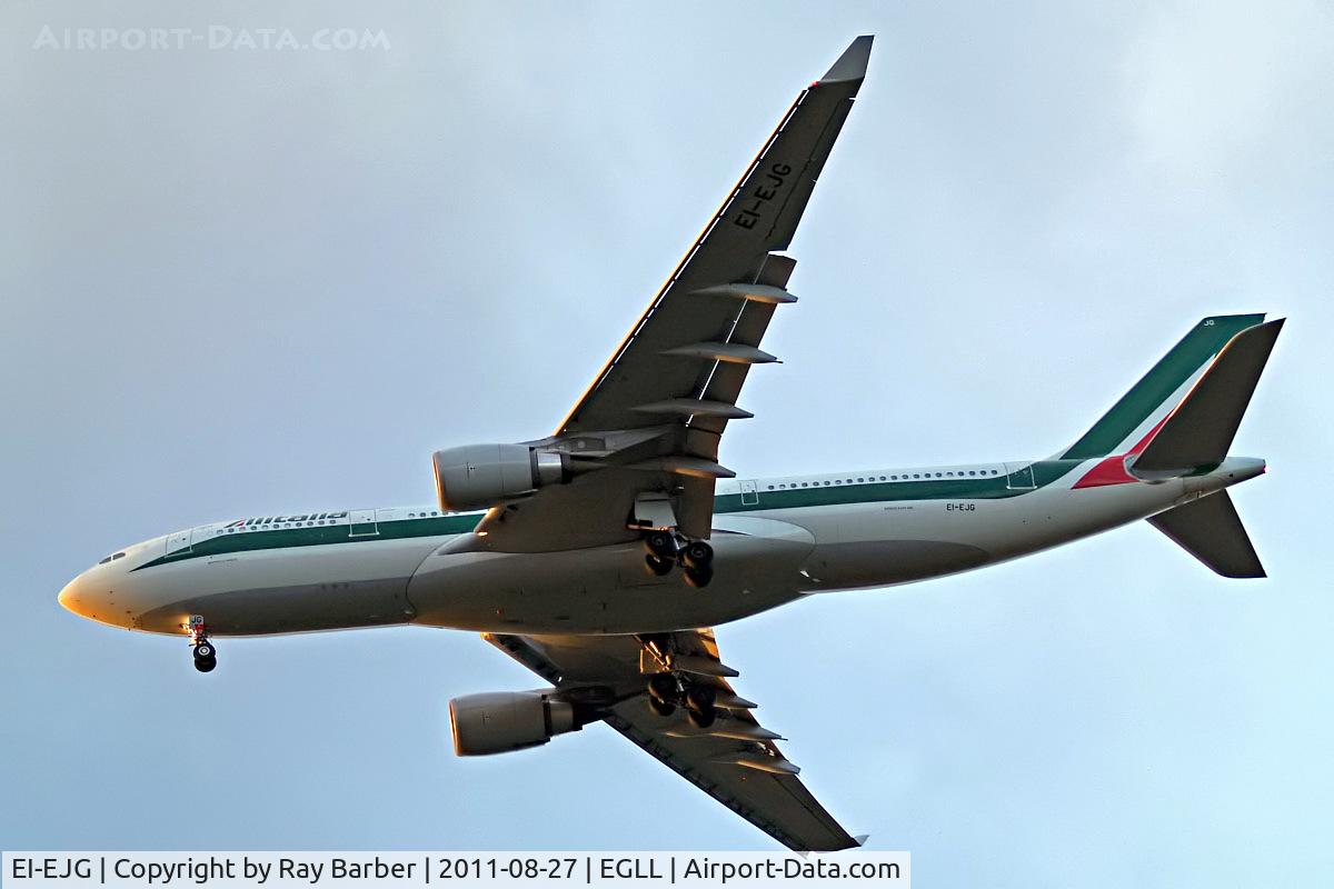 EI-EJG, 2010 Airbus A330-202 C/N 1123, Airbus A330-202 [1123] (Alitalia) Home~G 27/08/2011. On approach 27R late evening arrival.