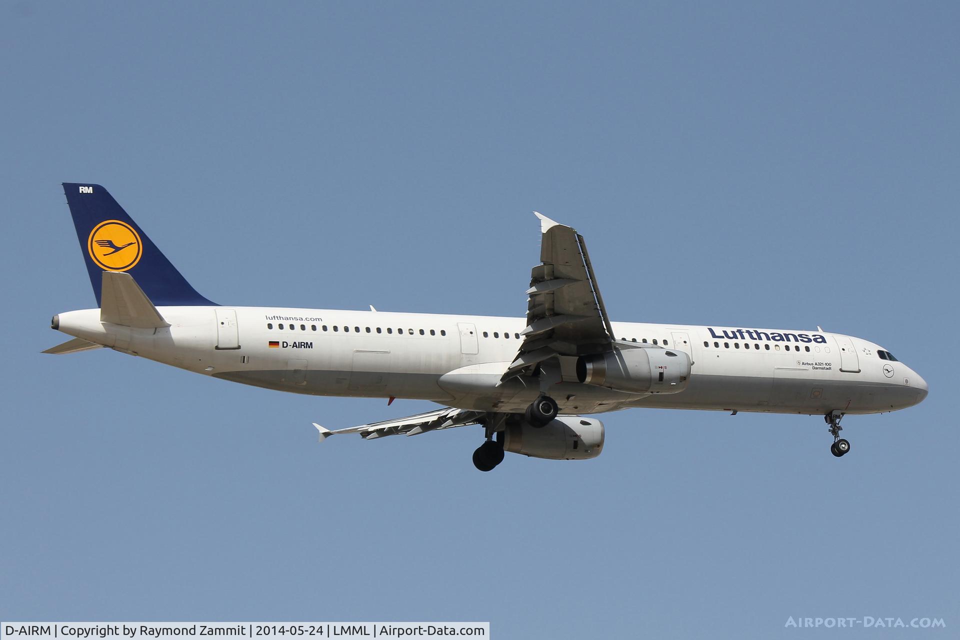 D-AIRM, 1994 Airbus A321-131 C/N 0518, Lufthansa A321 D-AIRM on finals RW13 Malta