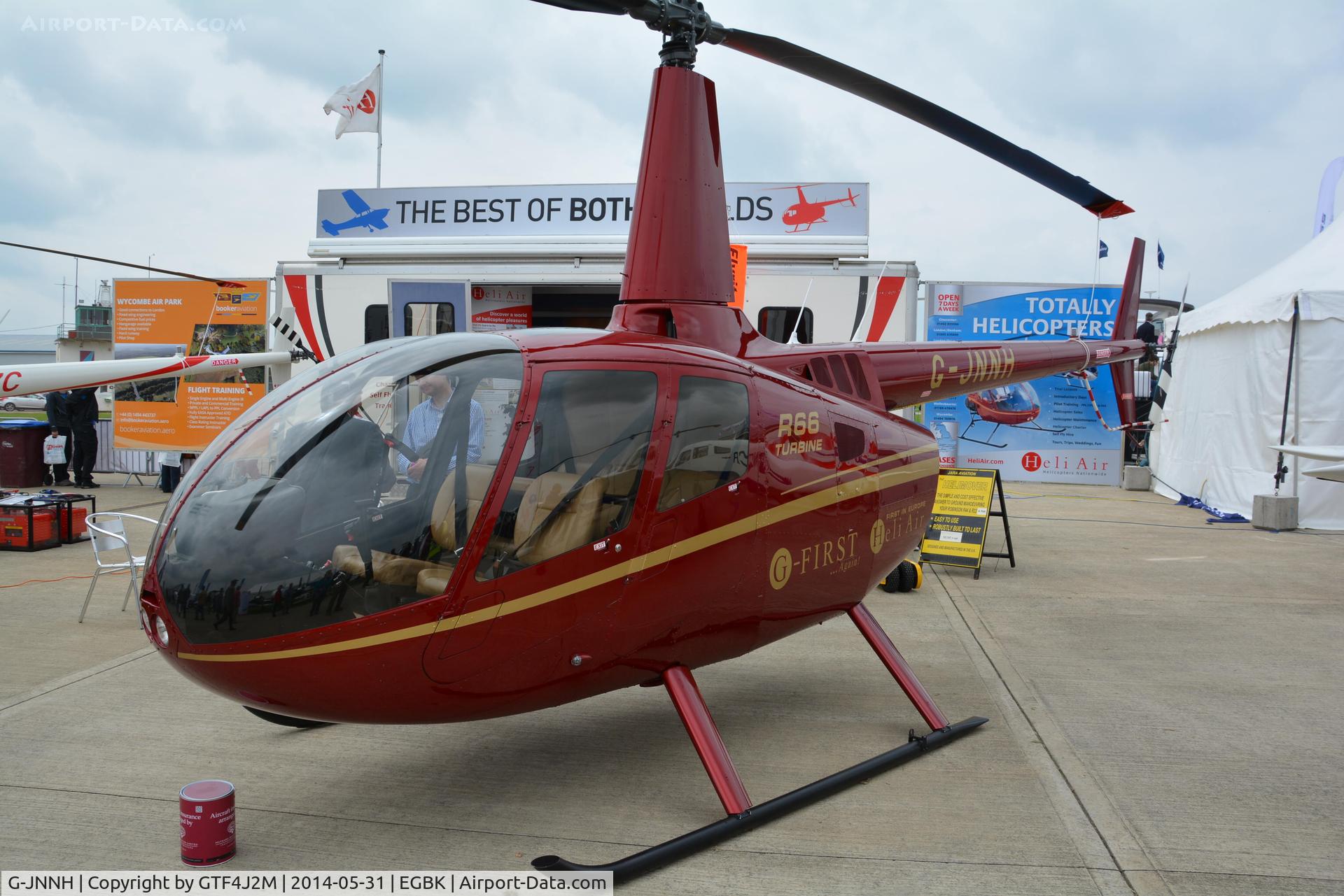 G-JNNH, 2011 Robinson R66 Turbine C/N 0016, G-JNNH at Aero Expo Sywell 31.5.14