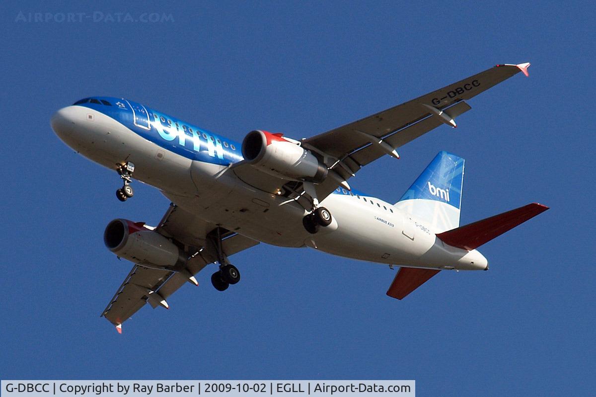G-DBCC, 2004 Airbus A319-131 C/N 2194, Airbus A319-131 [2194] (bmi British Midland) Home~G 02/10/2009. On approach 27R.