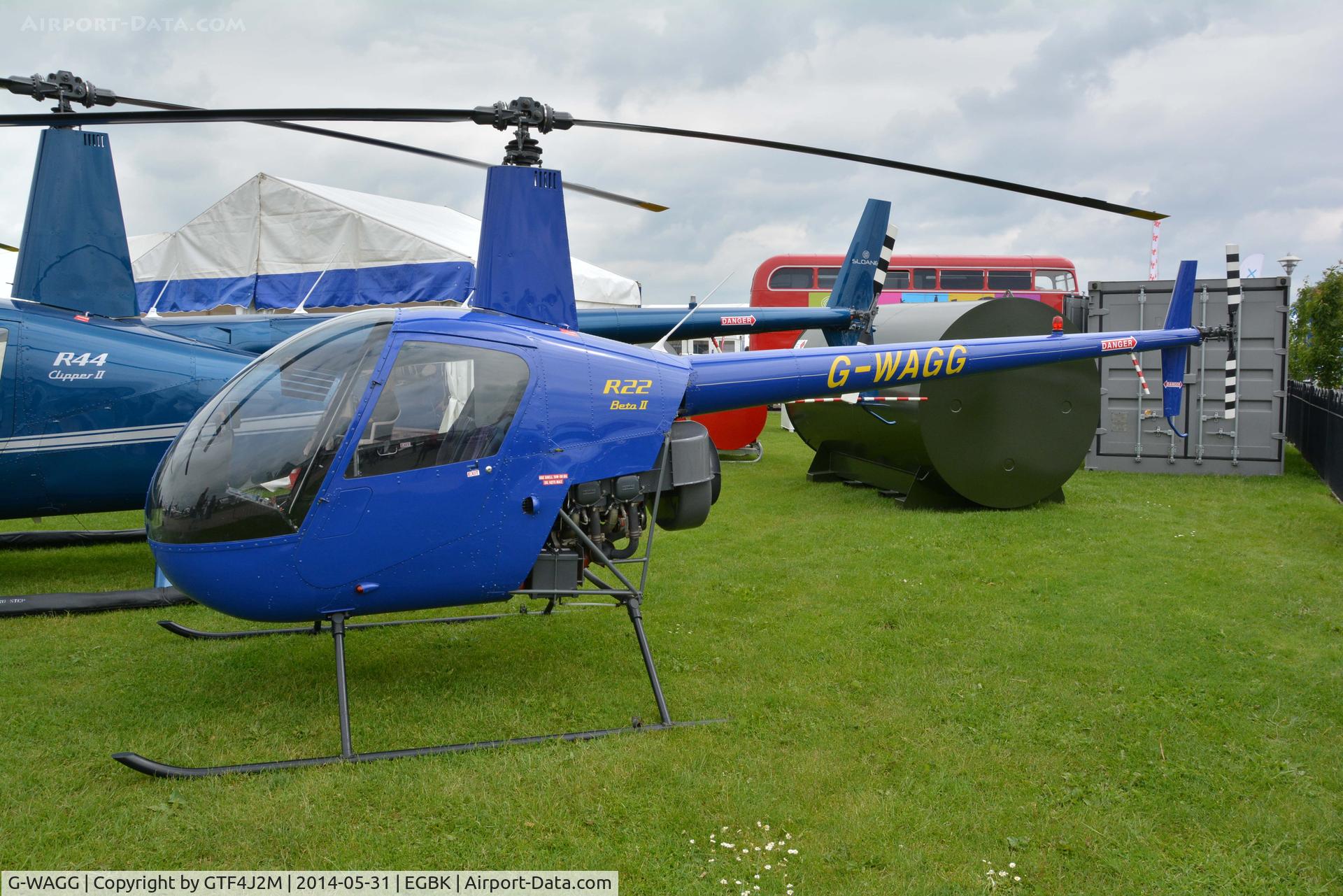 G-WAGG, 1999 Robinson R22 Beta C/N 2960, G-WAGG at Aero Expo Sywell 31.5.14