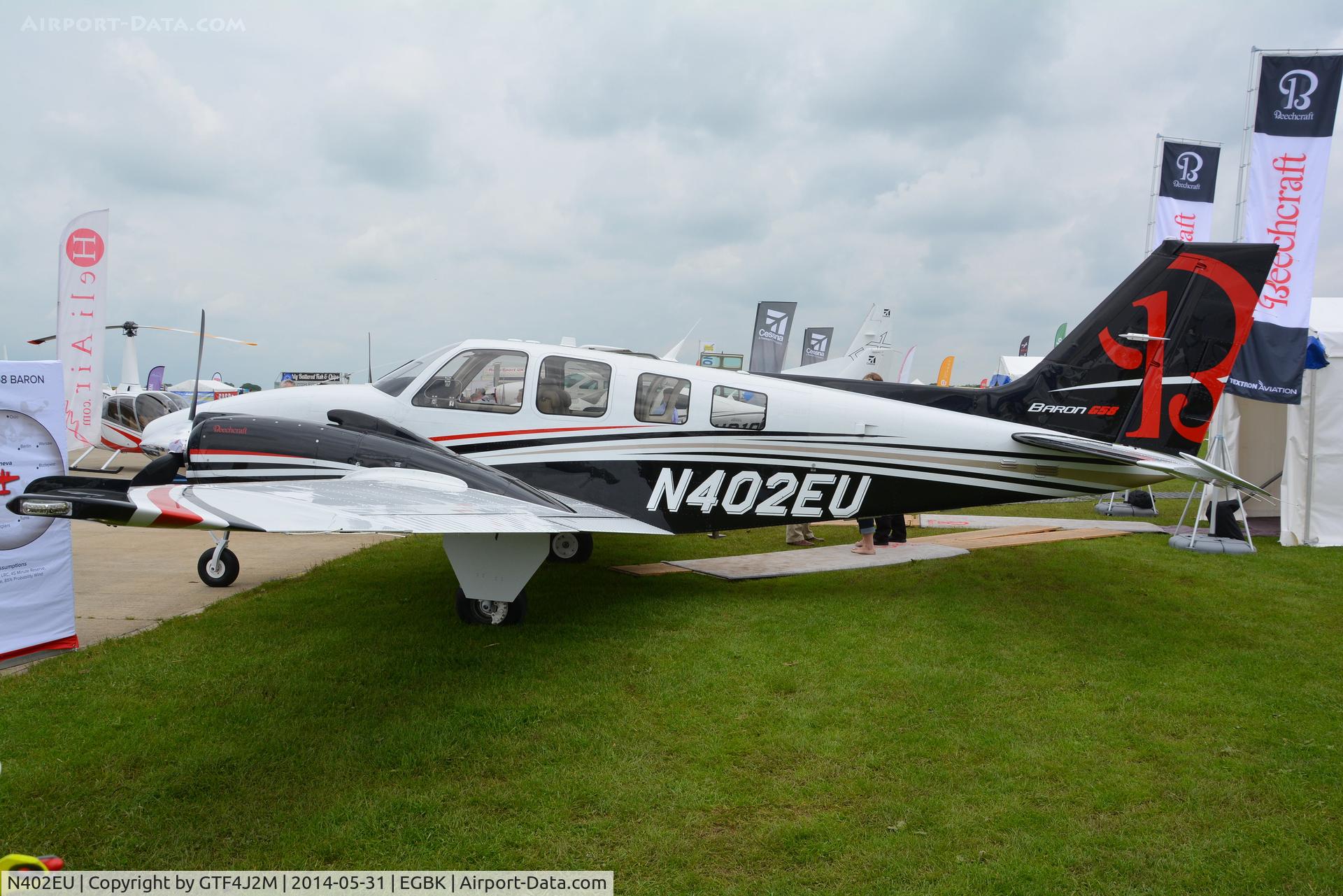 N402EU, 2014 Beechcraft G58 Baron C/N TH-2402, N402EU at Aero Expo Sywell 31.5.14