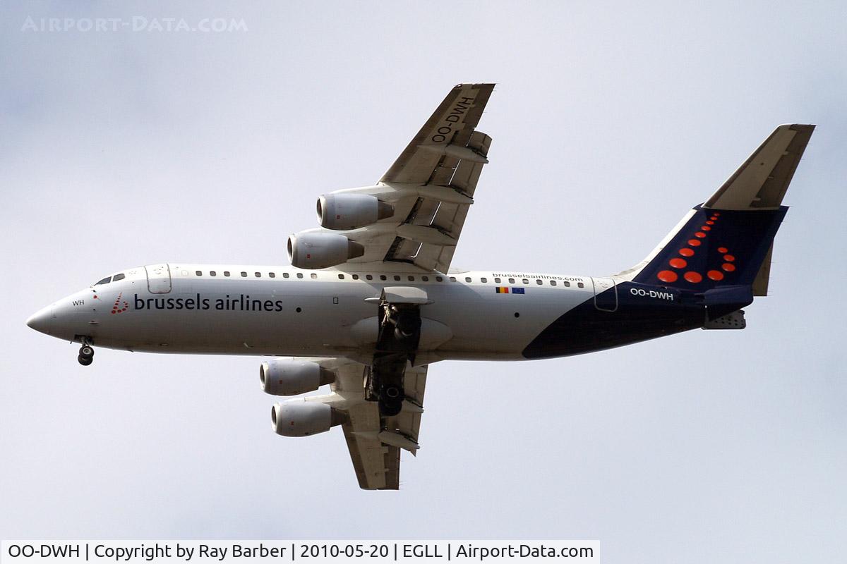 OO-DWH, 1998 British Aerospace Avro 146-RJ100 C/N E3340, BAe 146-RJ100 [E3340] (Brussels Airlines) Home~G 20/05/2010. On approach 27R.