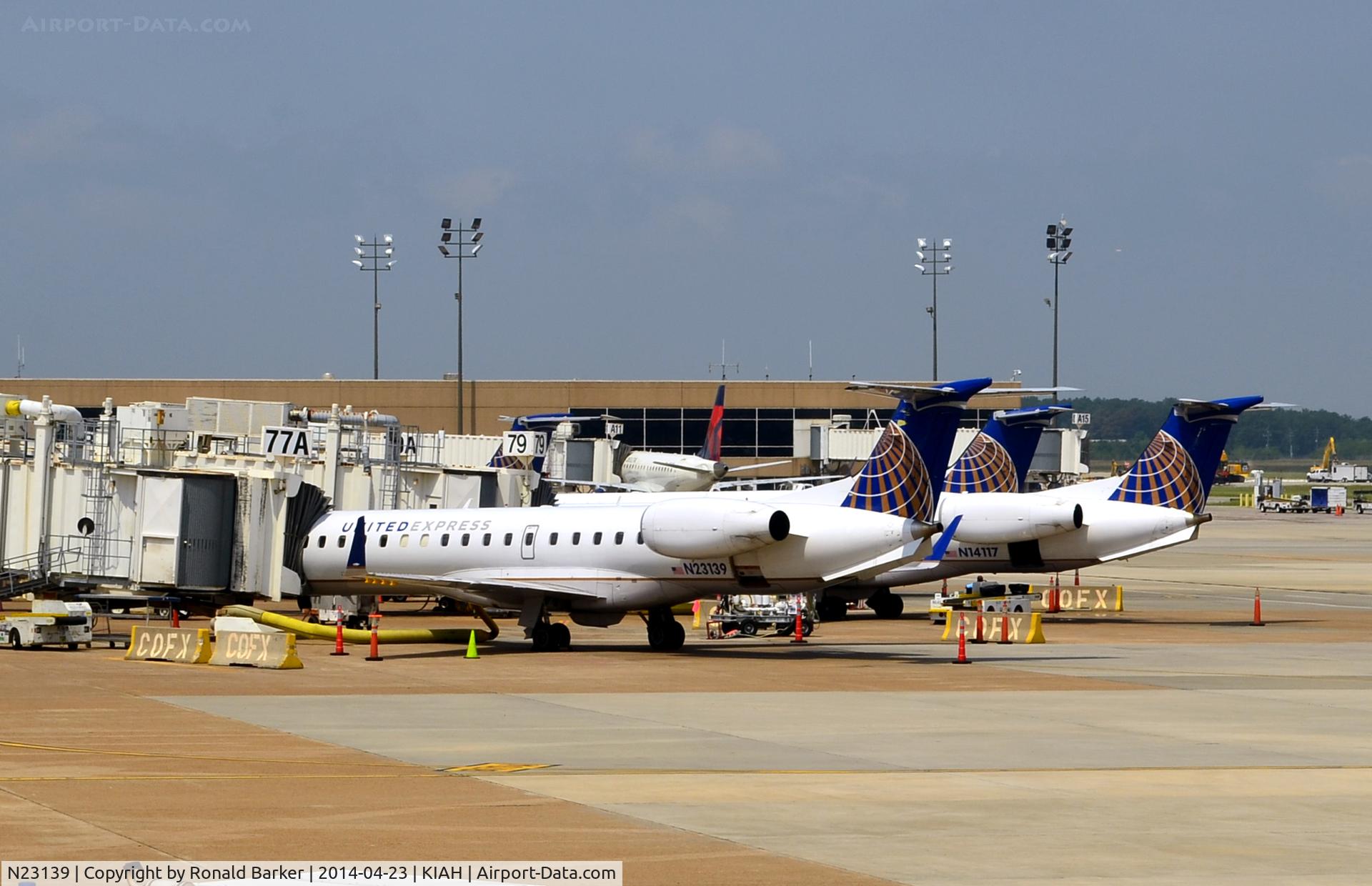 N23139, 2003 Embraer ERJ-145XR (EMB-145XR) C/N 145731, At gate 77A Houston