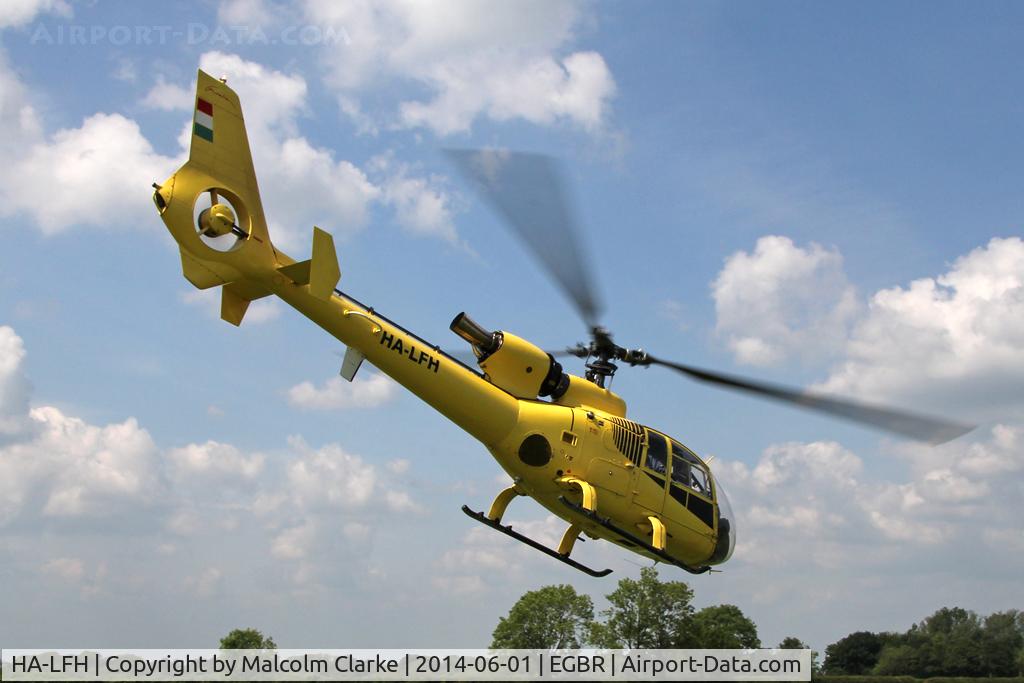 HA-LFH, 1979 Aerospatiale SA-342J Gazelle C/N 1775, Aerospatiale SA-342J Gazelle at The Real Aeroplane Company's Biplane and Open Cockpit Fly-In, Breighton Airfield, June 1st 2014.