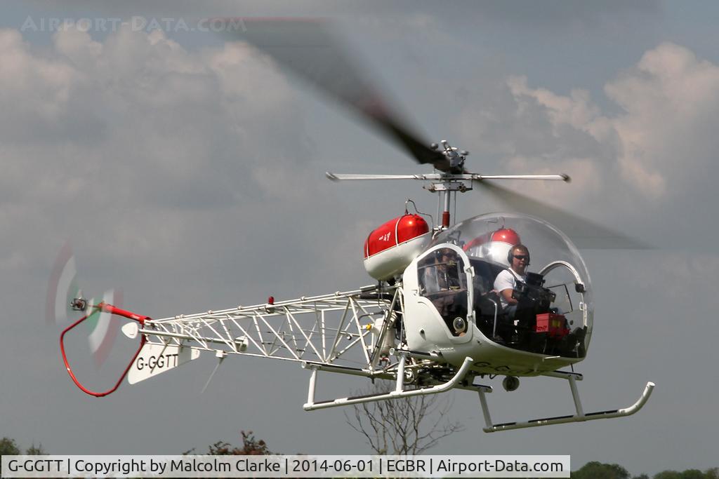 G-GGTT, 1970 Agusta AB-47G-4A C/N 2538, Agusta AB-47G-4A at The Real Aeroplane Company's Biplane and Open Cockpit Fly-In, Breighton Airfield, June 1st 2014.