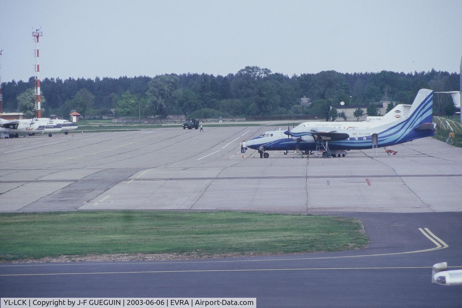 YL-LCK, 1967 Antonov An-24V C/N 79901110, YL-LCK (on the left) parked at Riga airport (Yak-40, YL-TRB (c/n  9721353) can be seen behind).