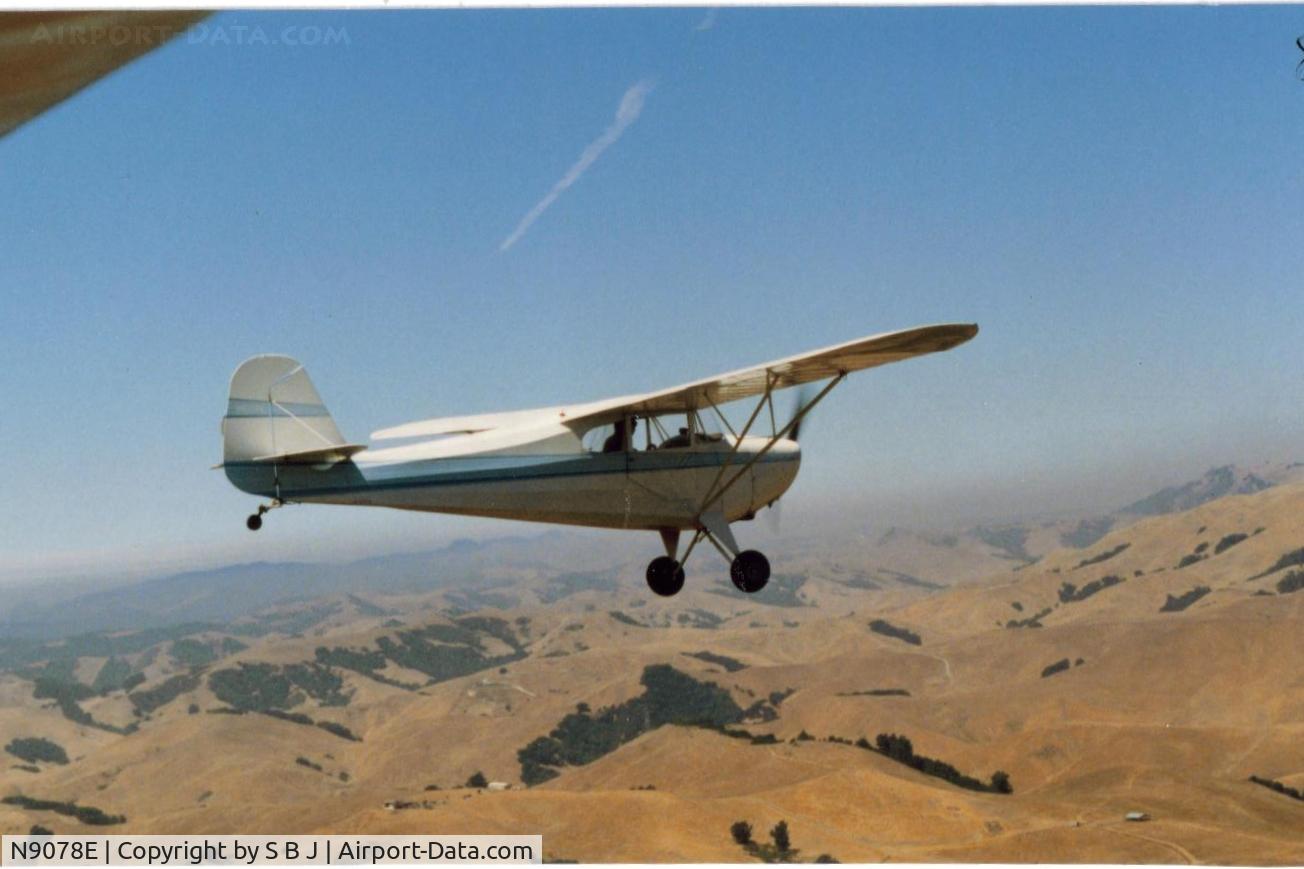 N9078E, 1946 Aeronca 11AC Chief C/N 11AC-710, 78E flying out of the SF Bay Area to the north. Calistoga (when it had an in town airport) was our destination this day as it often was.
