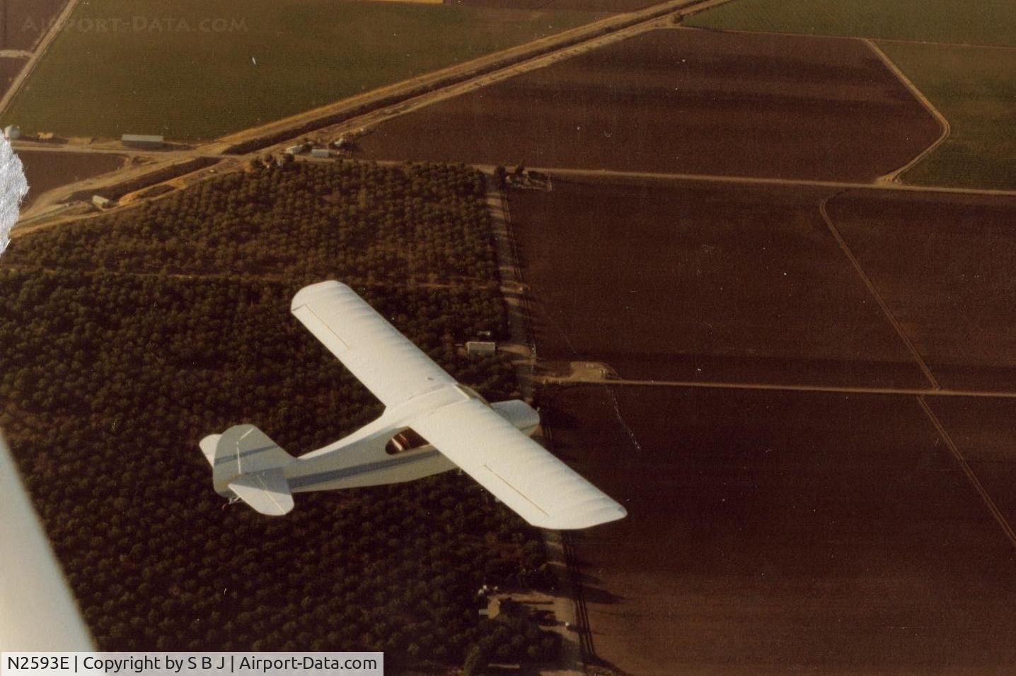 N2593E, 1946 Aeronca 7AC Champion C/N 7AC-6175, A top side view of 93E.