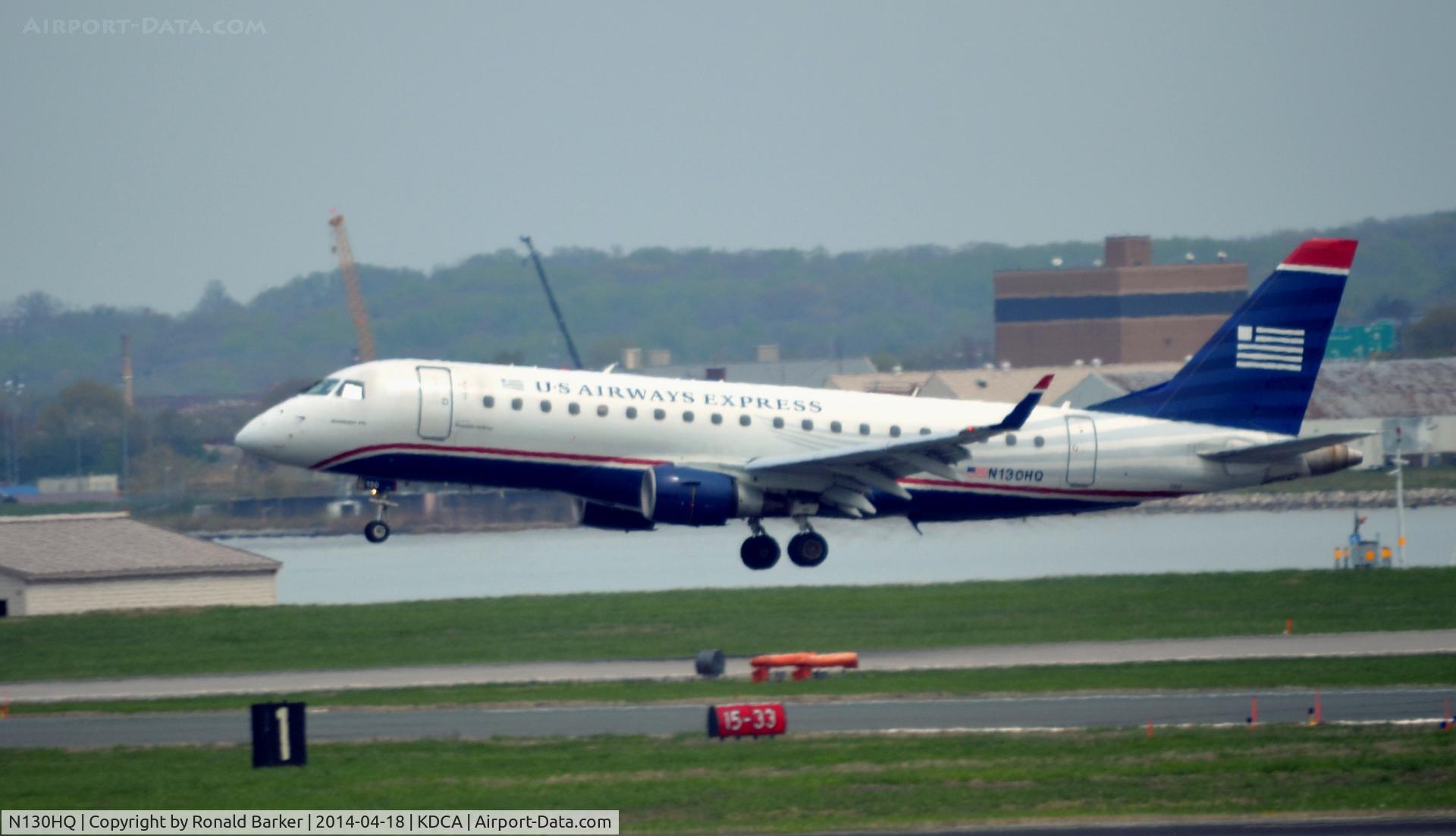 N130HQ, 2008 Embraer 175LR (ERJ-170-200LR) C/N 17000212, Landing flare Reagan
