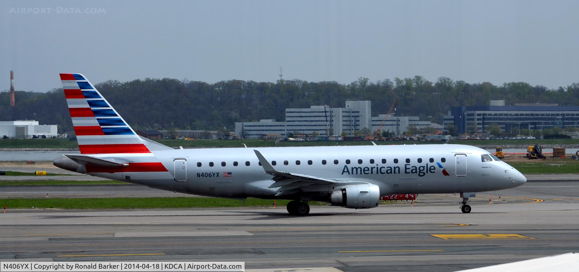N406YX, 2013 Embraer 175LR (ERJ-170-200LR) C/N 17000369, Taxi to takeoff Reagan