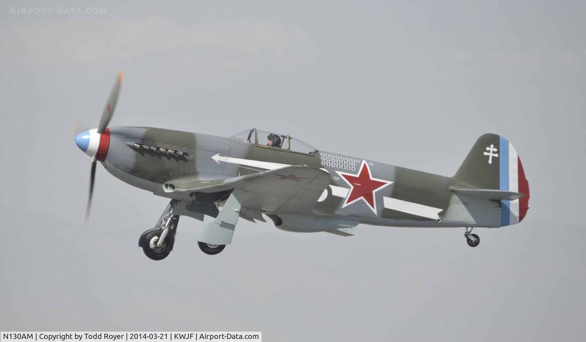 N130AM, 1995 Yakovlev Yak-3U C/N 170101, Departing Fox Field