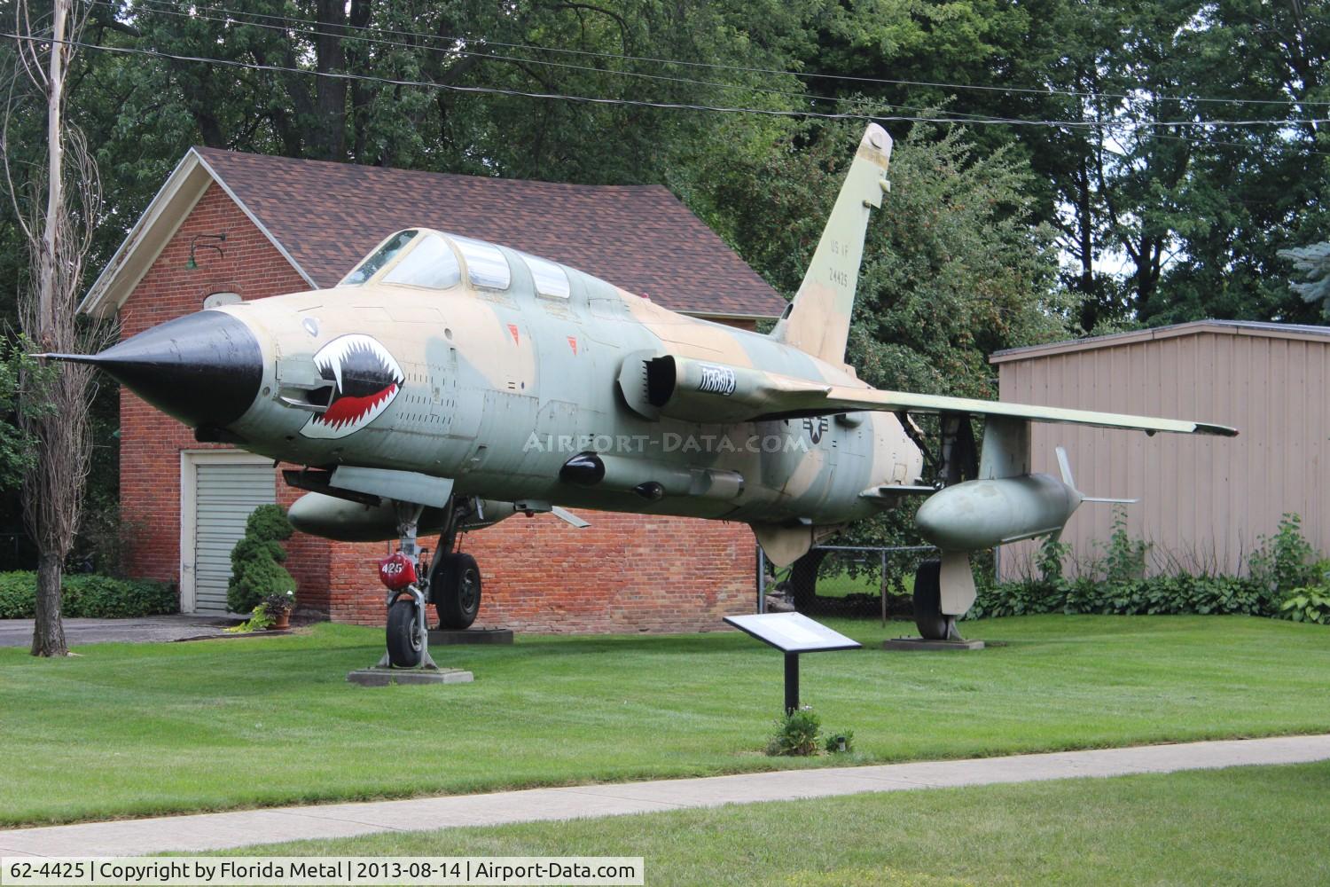 62-4425, 1962 Republic F-105G Thunderchief C/N F13, F-105G Thunderchief in front of a VFW Hall in Blissfield MI