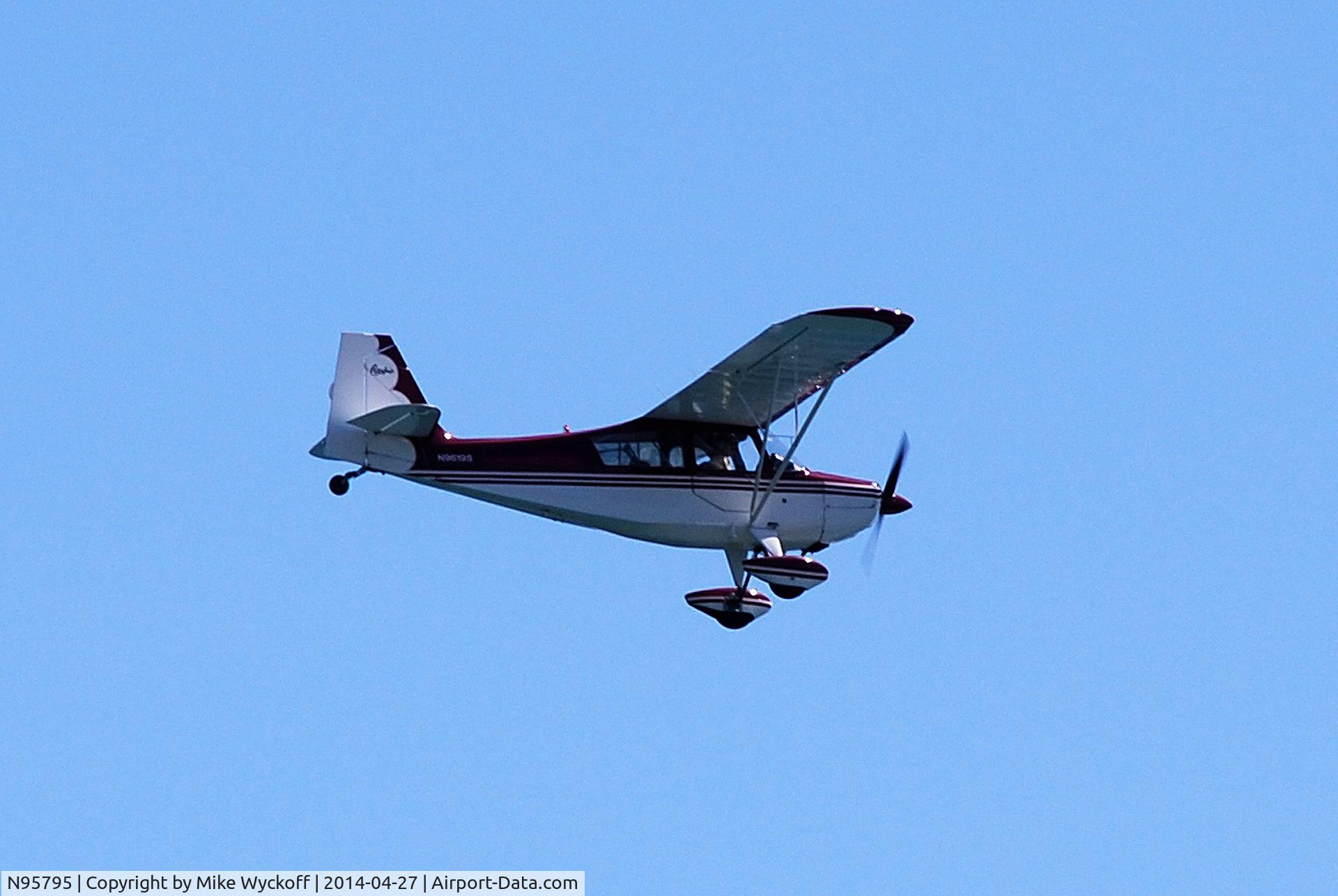 N95795, 1946 Taylorcraft BC12-D C/N 8095, Flying at Emerald Isle, NC