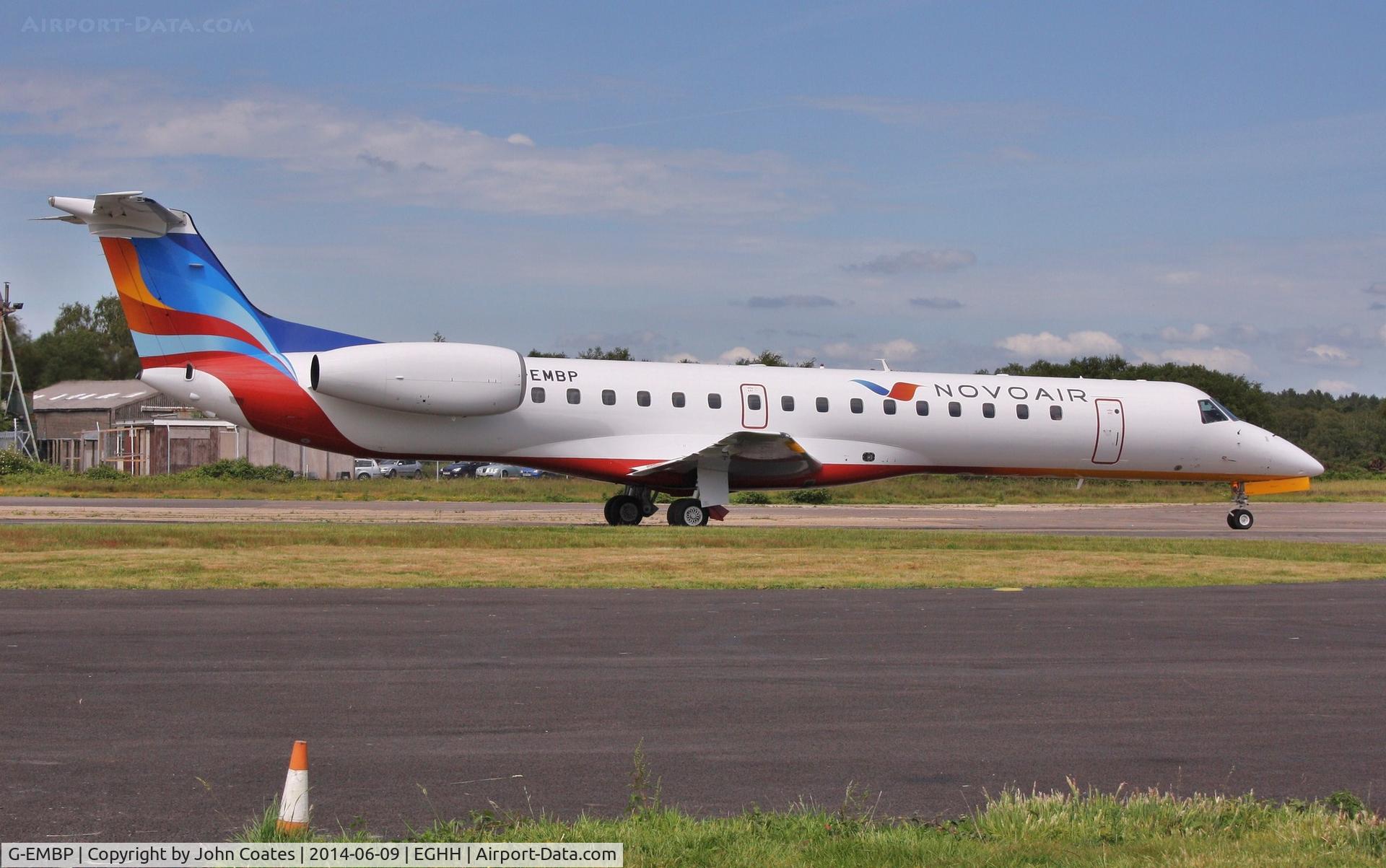 G-EMBP, 2000 Embraer EMB-145EU (ERJ-145EU) C/N 145300, Departing after repaint..reg S2-AGL under sticker
