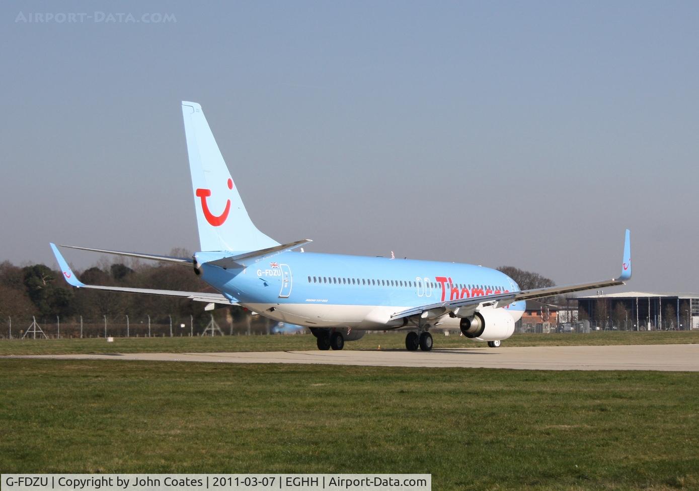 G-FDZU, 2011 Boeing 737-8K5 C/N 37253, Rolling on 08
