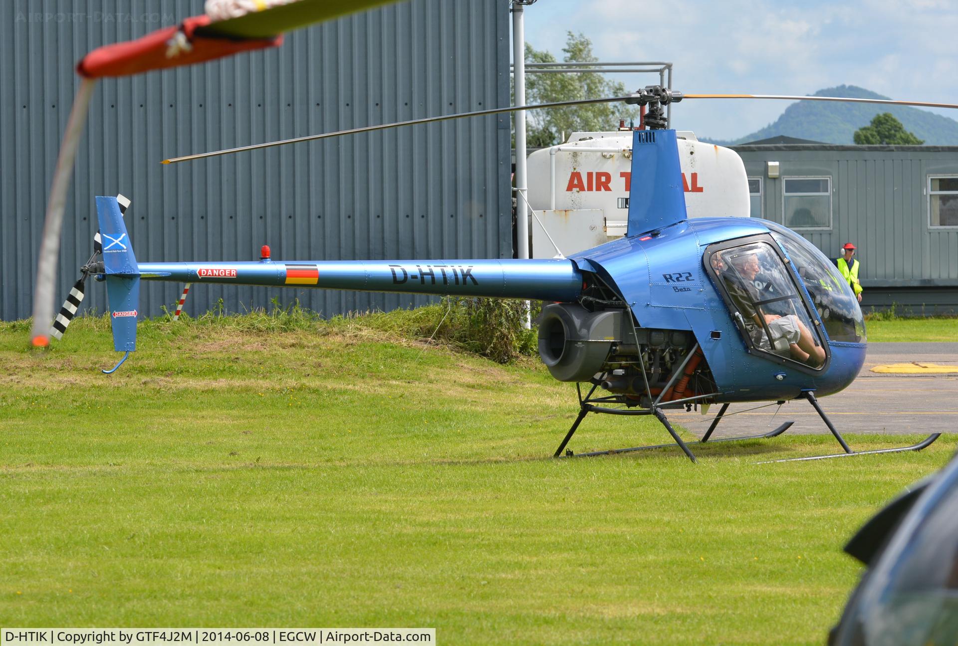 D-HTIK, Robinson R22 Beta ll C/N 2135, D-HTIK at Welshpool 8.6.14