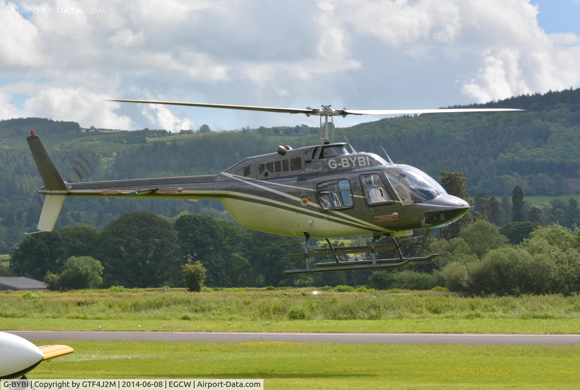 G-BYBI, 1992 Bell 206B JetRanger C/N 3668, G-BYBI at Welshpool 8.6.14