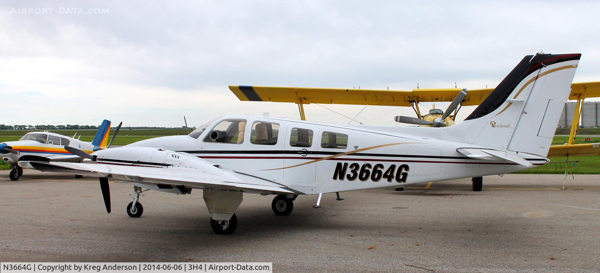 N3664G, 1980 Beech 58P Baron C/N TJ-280, Beech 58P Baron on the ramp in Hillsboro, ND.