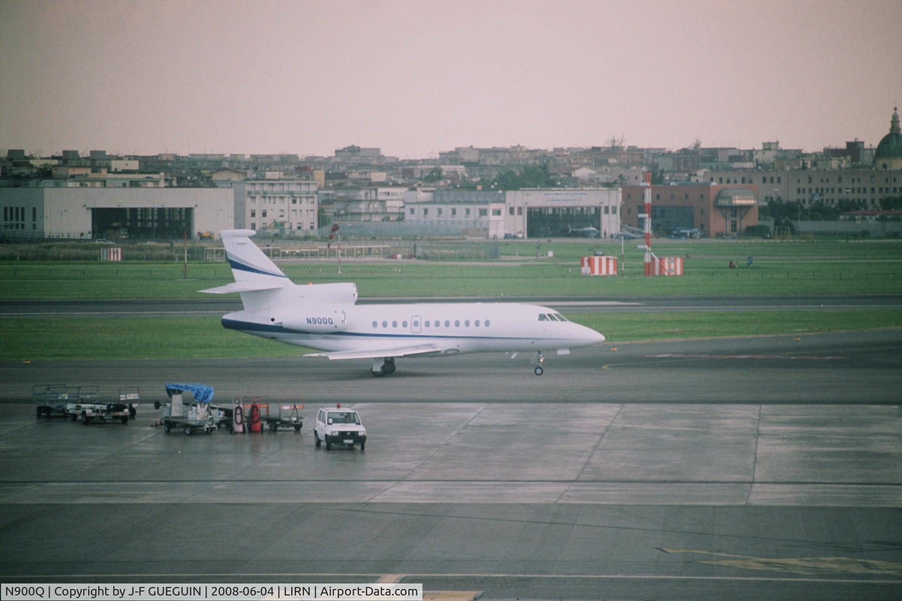 N900Q, 1997 Dassault Falcon 900EX C/N 10, N900Q at Naples-Capodichino airport, on a rainy day.