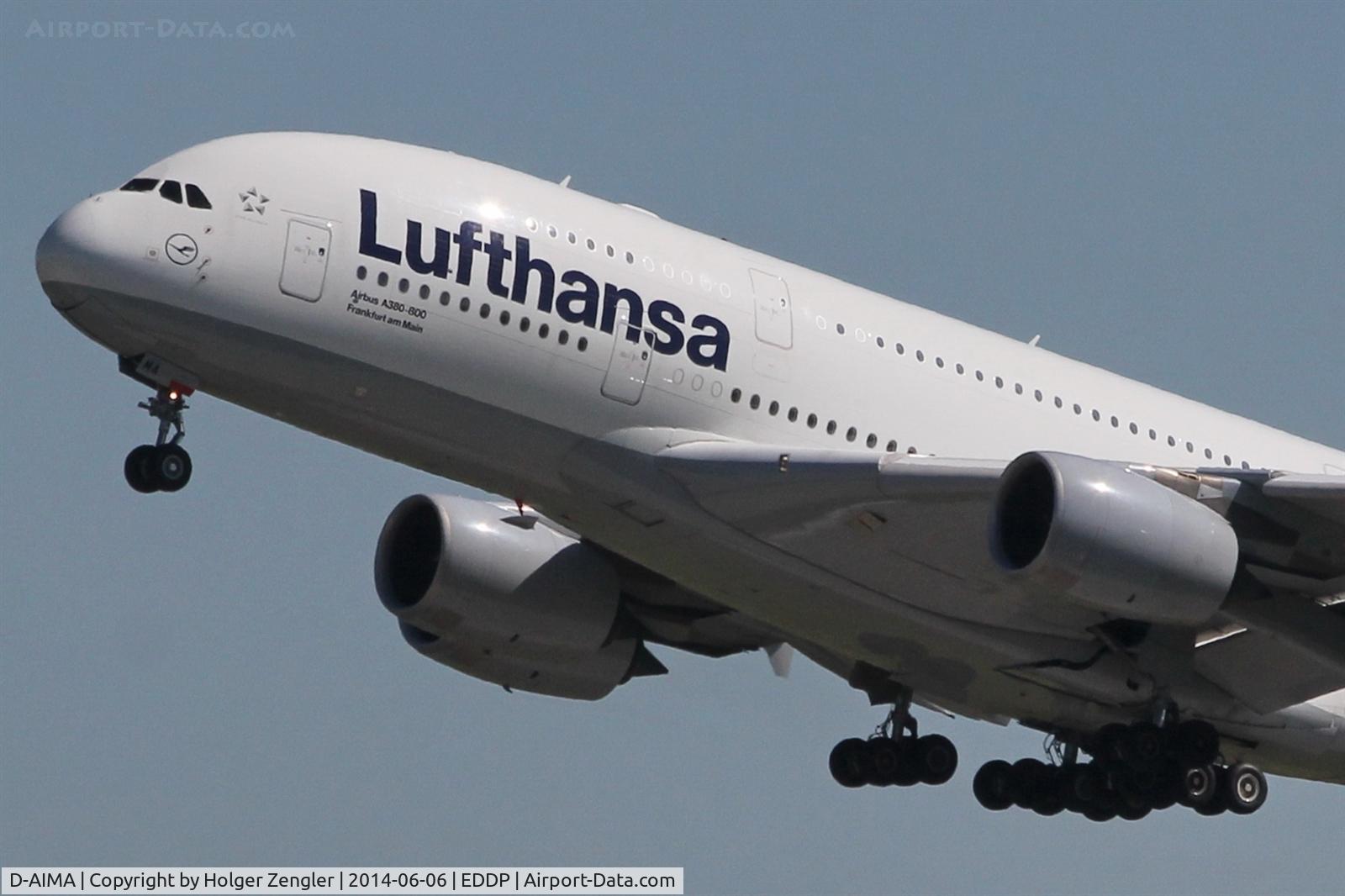 D-AIMA, 2010 Airbus A380-841 C/N 038, Lufthansa´s first big baby has come again to LEJ...