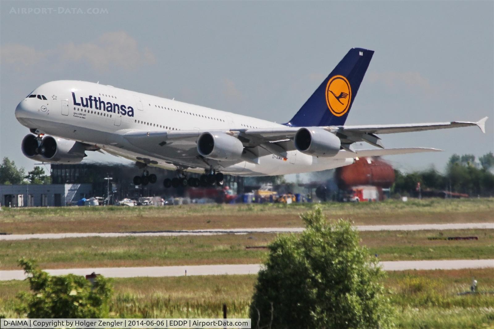D-AIMA, 2010 Airbus A380-841 C/N 038, Leaving rwy 26R for another round....